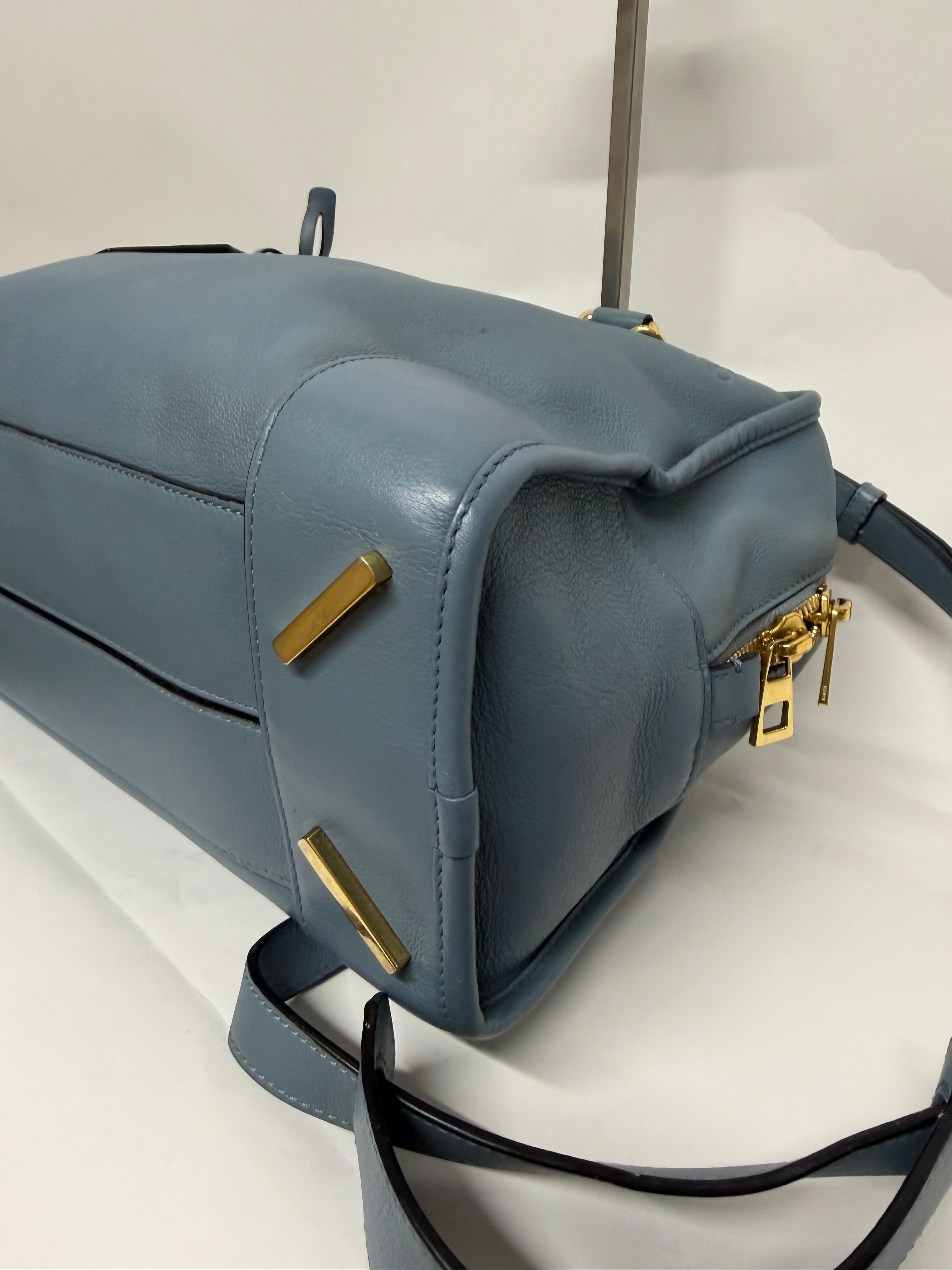 Loewe Amazona 36 Piel Azul Grisáceo y bandolera original
