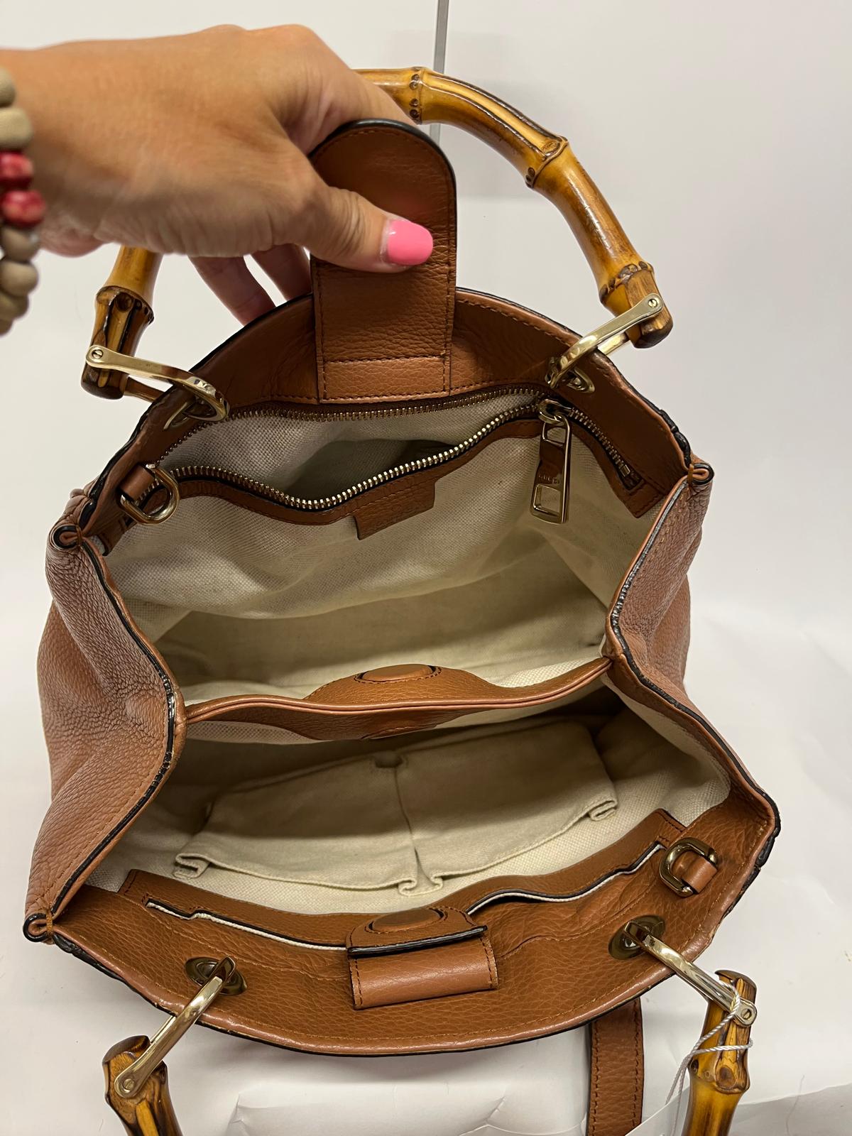 Gucci Bamboo Shopper Small Piel de Becerro Marrón