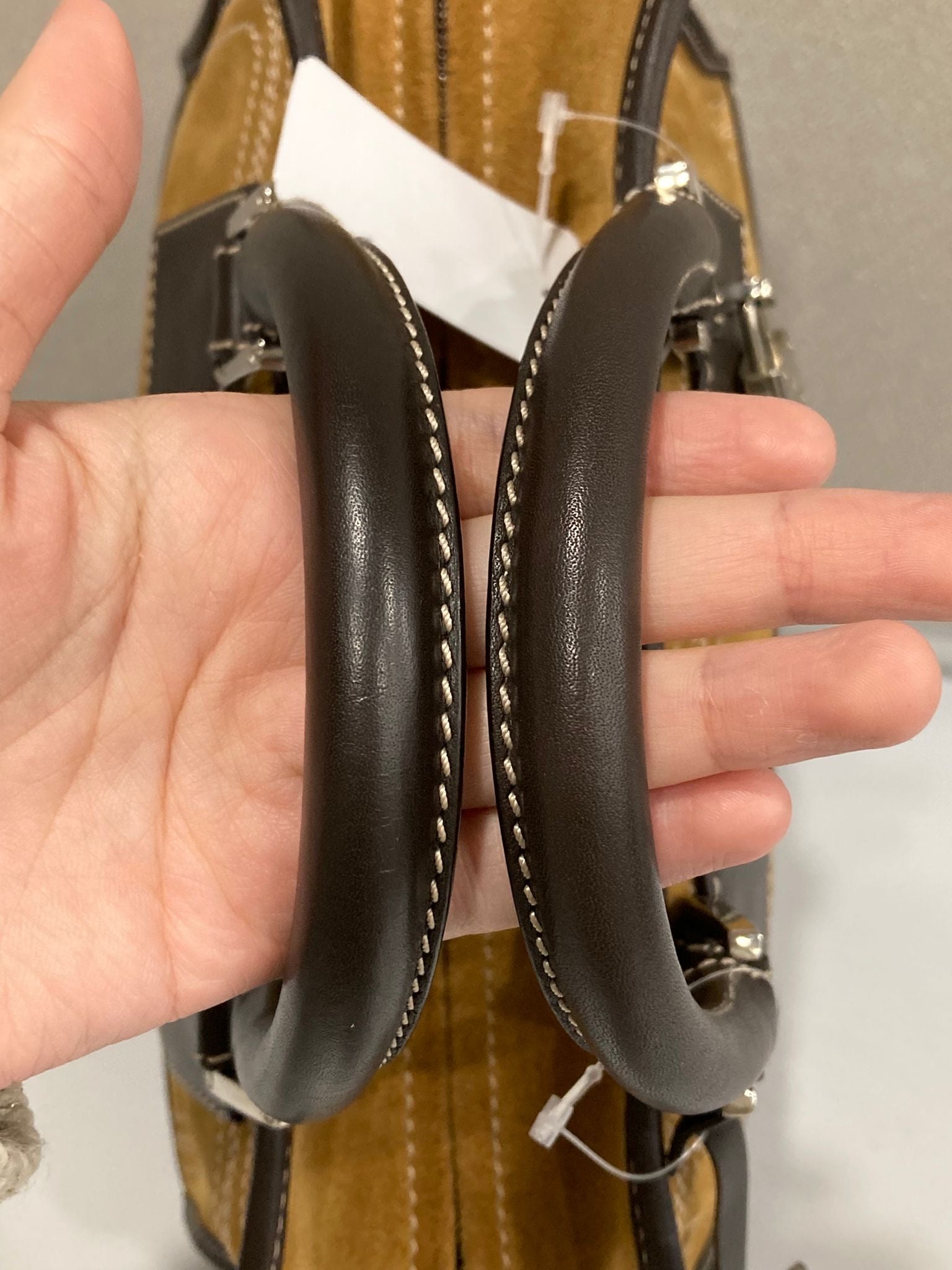 Loewe Amazona 28 Ante oro y Piel Camel/Marrón