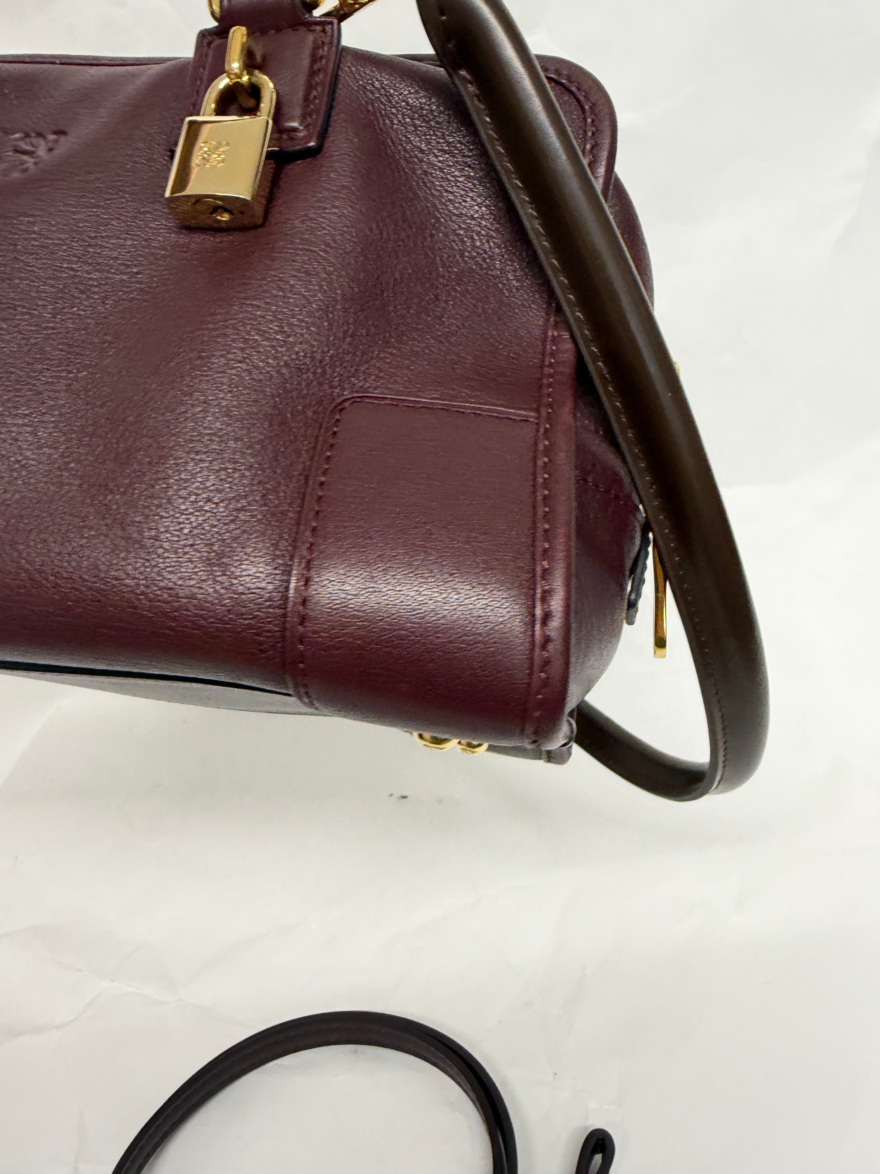 Loewe amazona burdeos oscuro 28 con 2 bandoleras