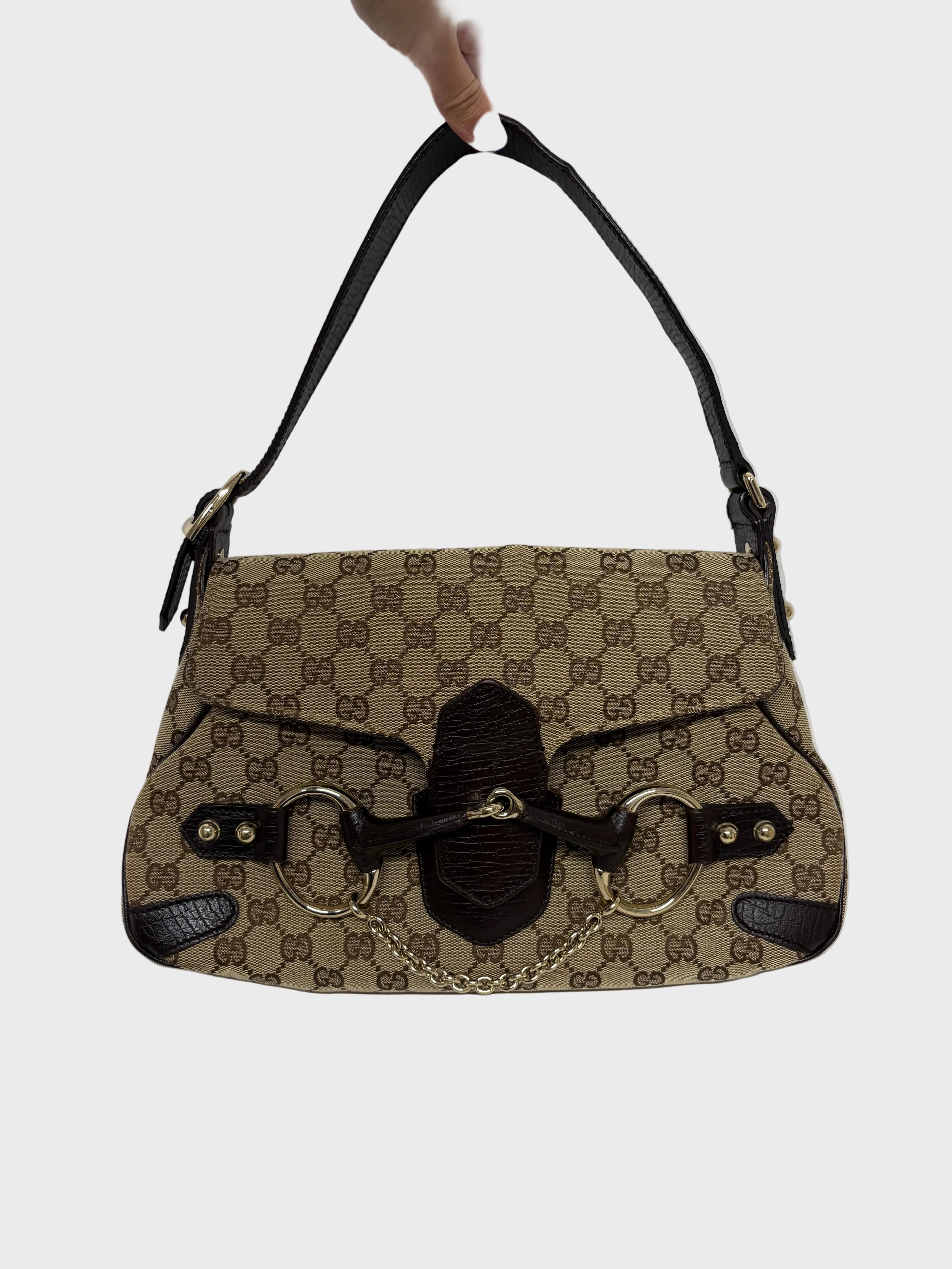 Gucci Horsebit Hobo GG Canvas Beige/Marrón – Iconic Chain & Bit
