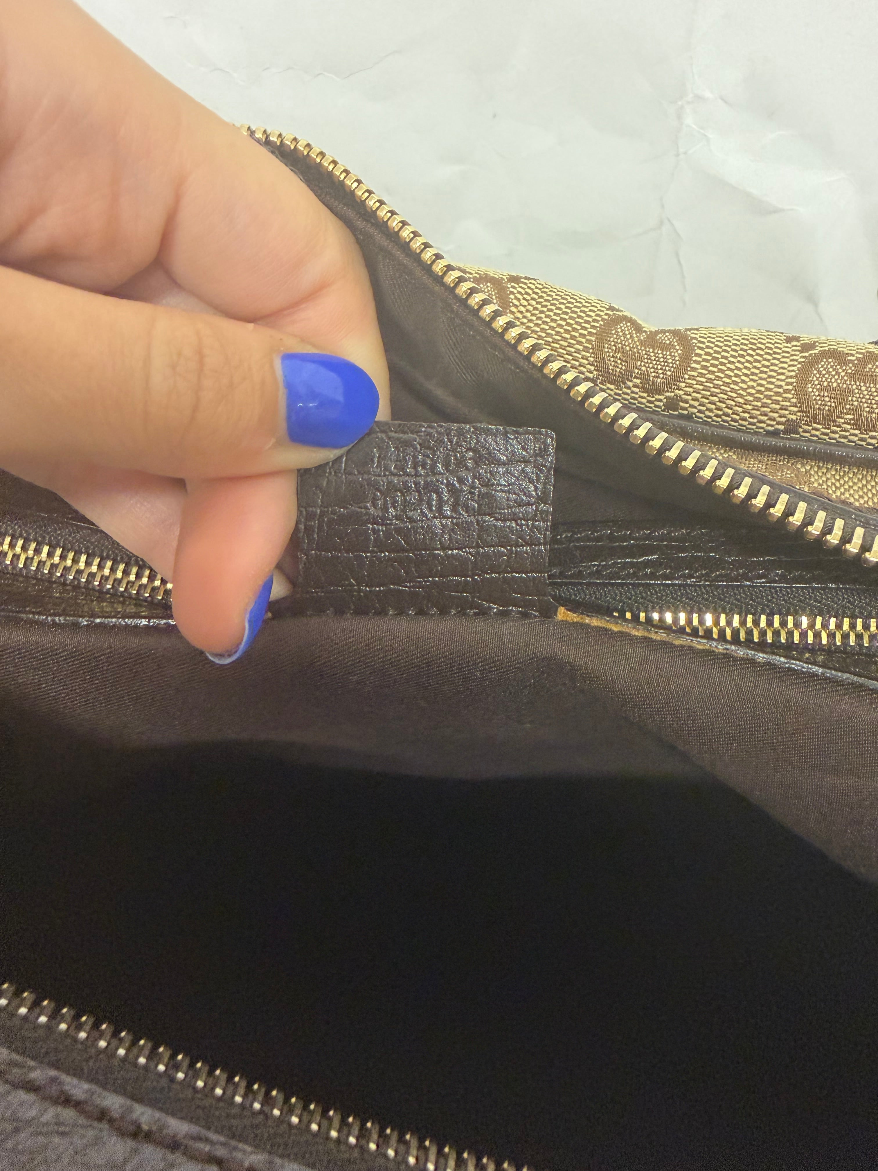 Gucci Hasler Horsebit GG Canvas Shoulder Bag