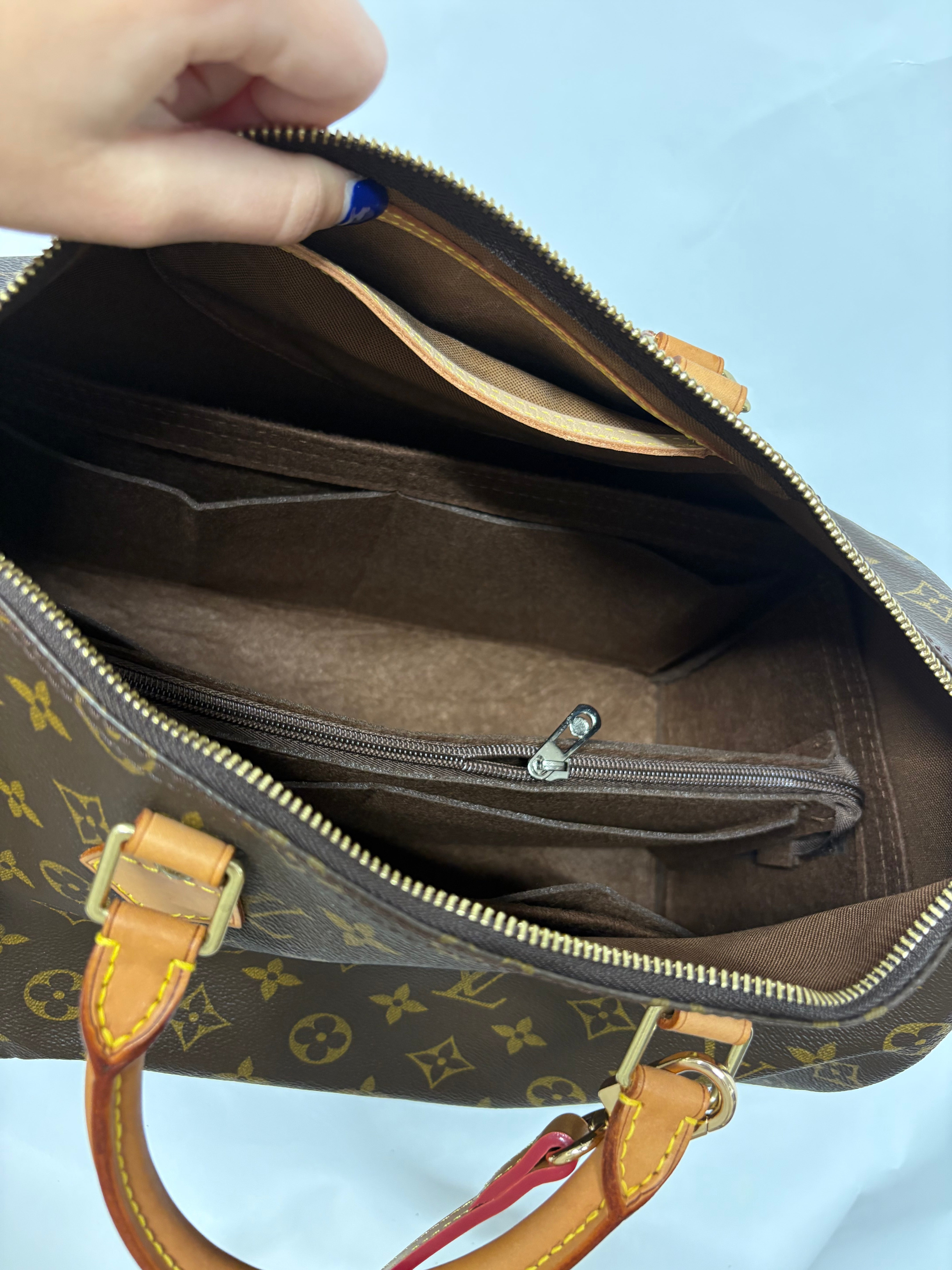 Louis Vuitton speedy 35 canvas monogram con bandolera extra