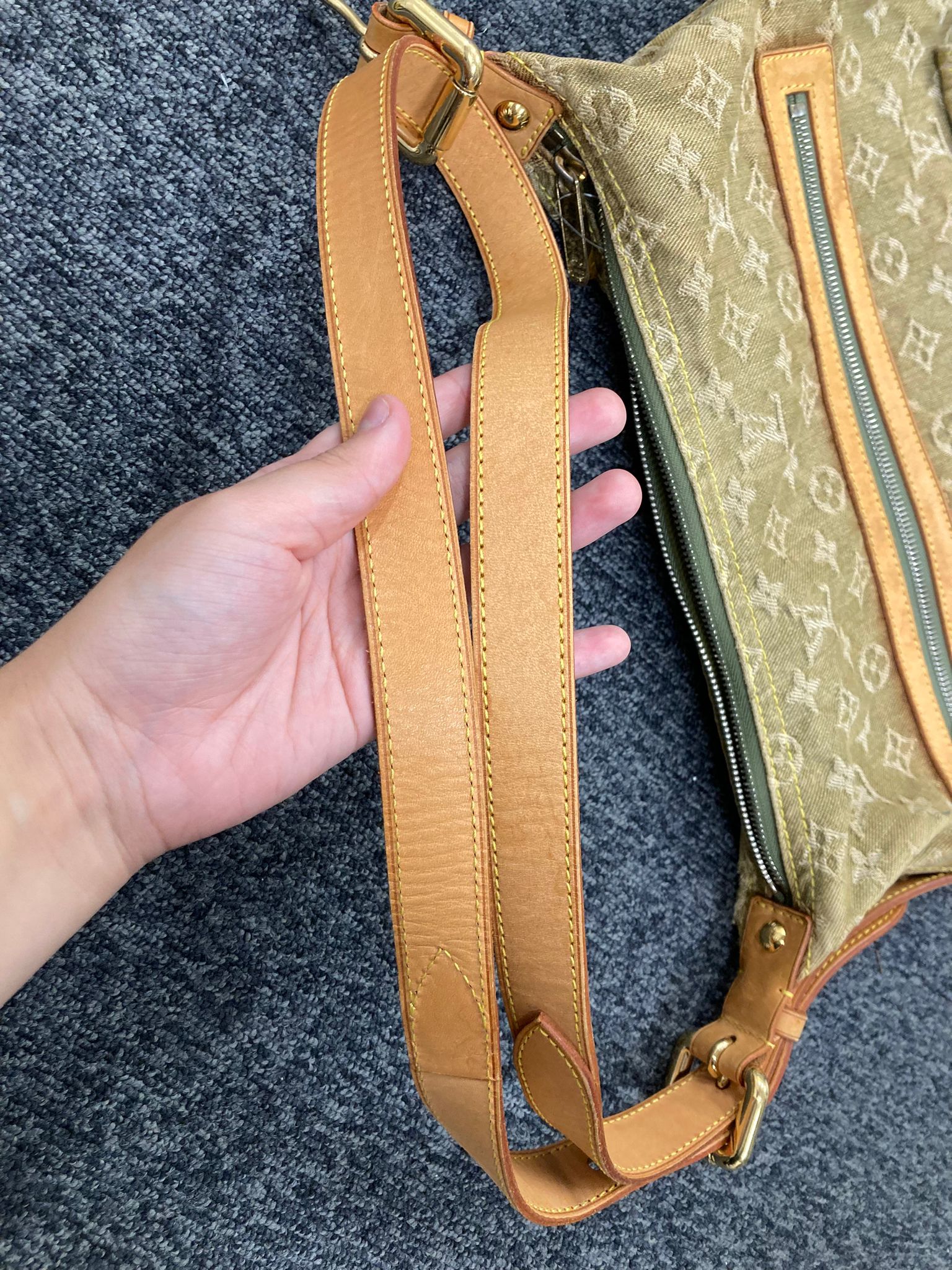Louis Vuitton denim verde baggy bag
