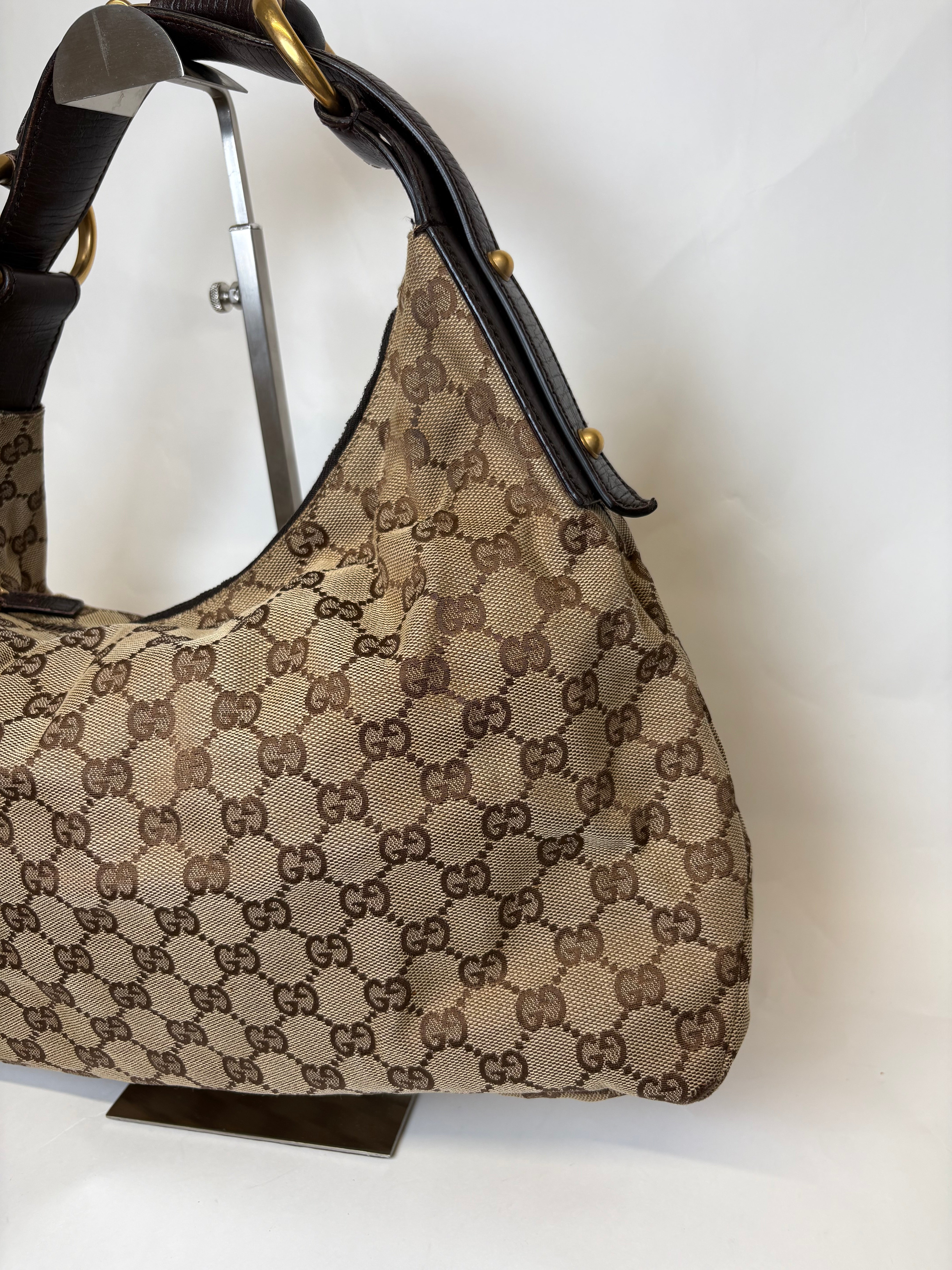 Gucci Horsebit Hobo GG Canvas Marrón