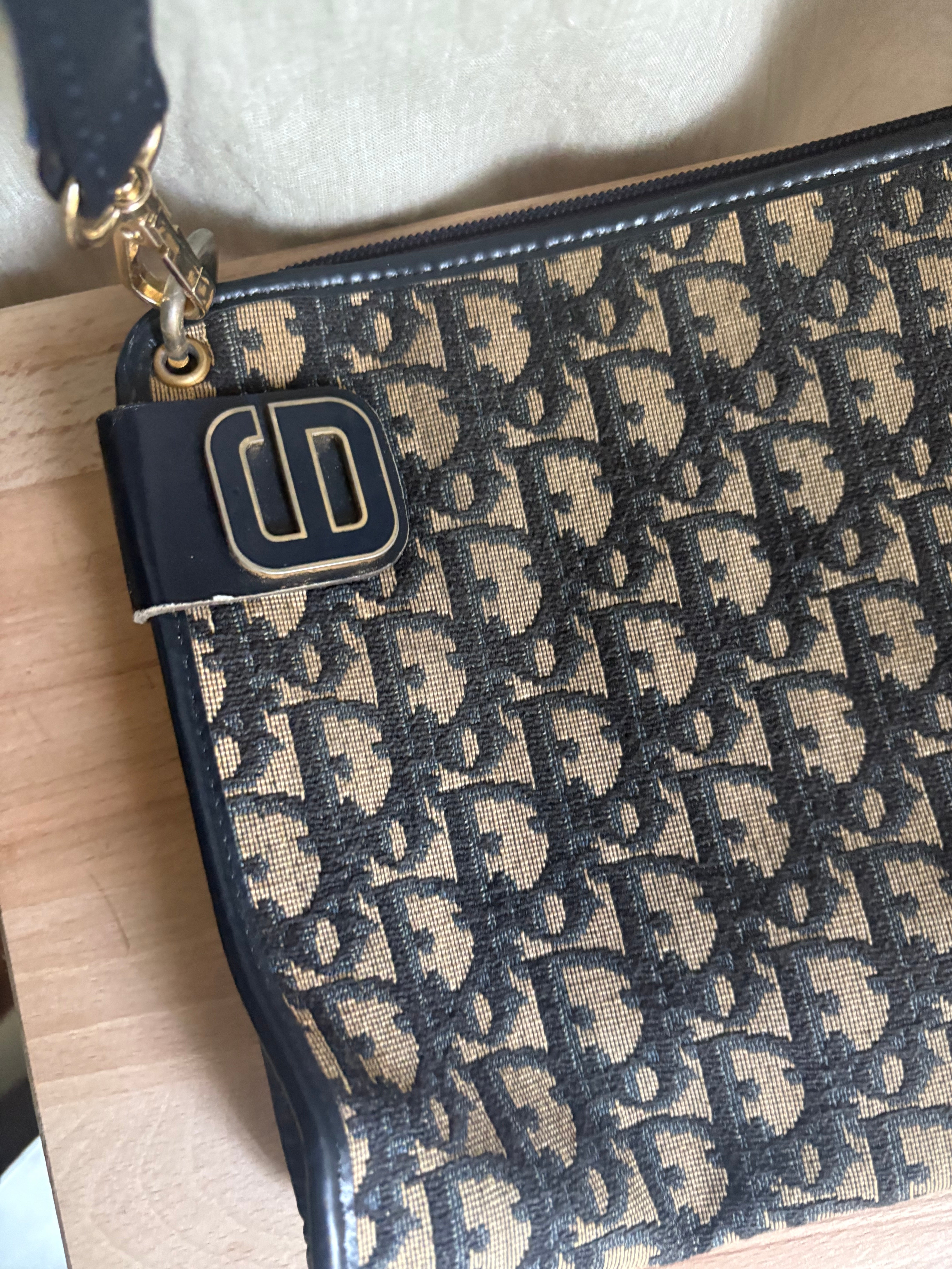 Christian Dior vintage bandolera monogram azul