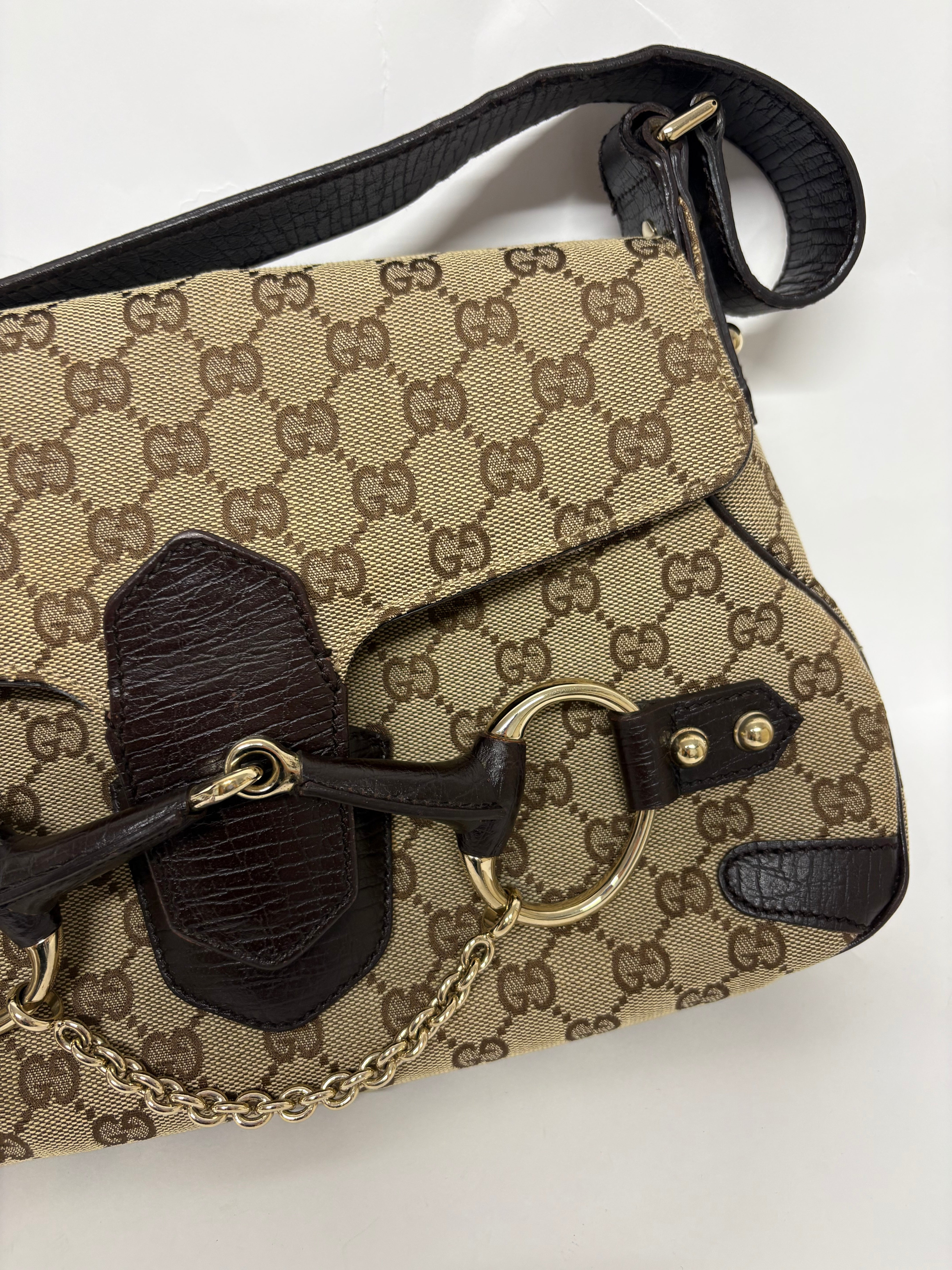 Gucci Horsebit Hobo GG Canvas Beige/Marrón – Iconic Chain & Bit