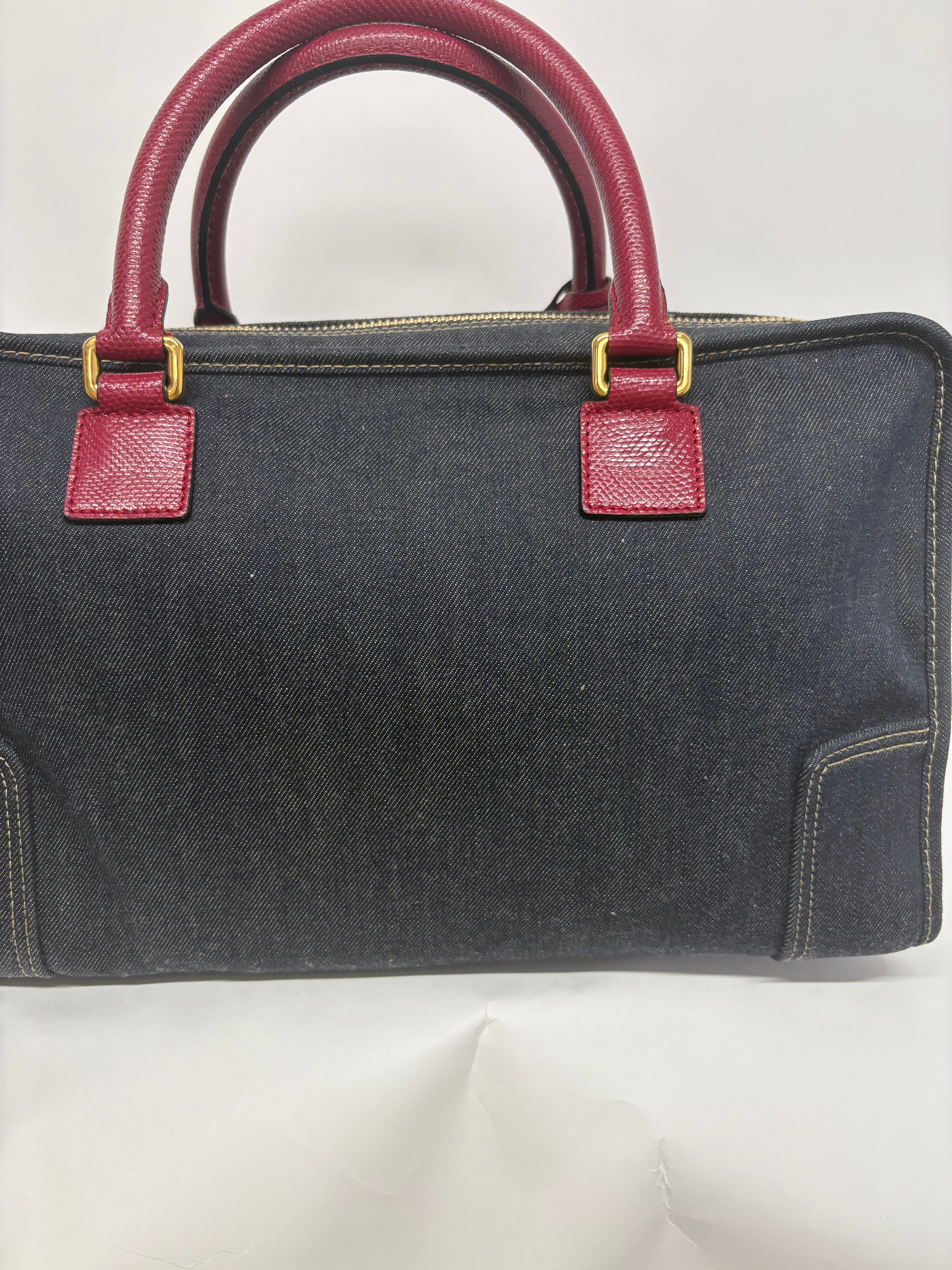 Loewe amazona 35 denim azul y rosa