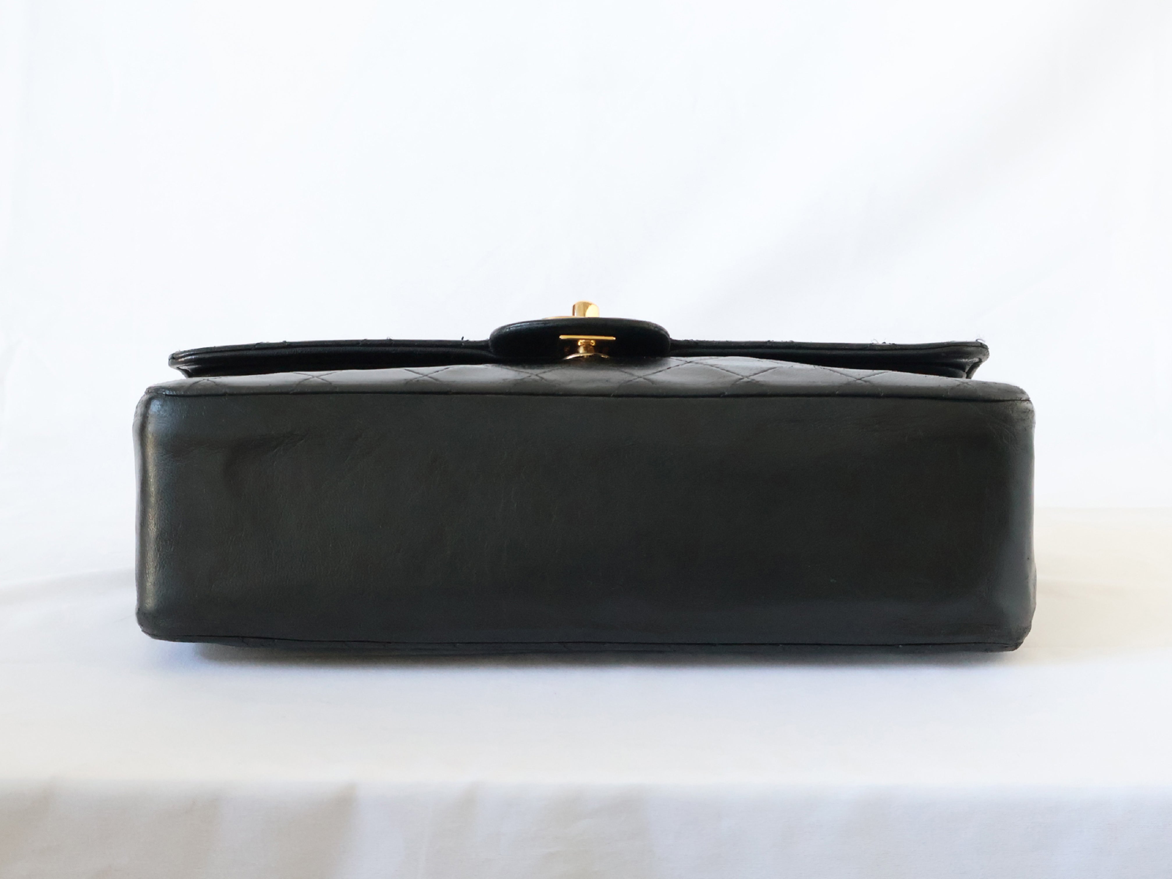 CHANEL Matlasse Lambskin W Flap W Chain Shoulder Black Shoulder Bag