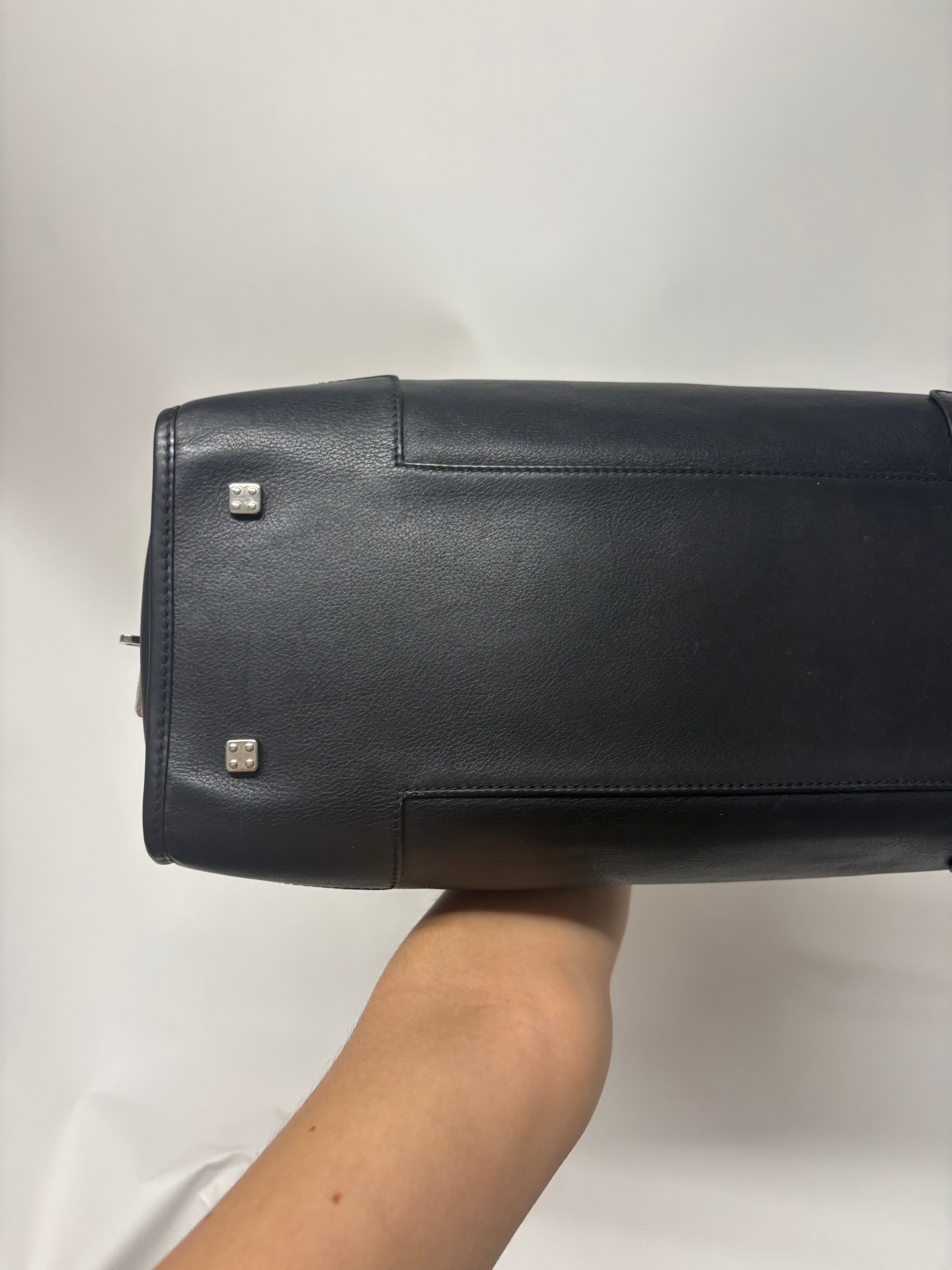 Loewe Amazona 36 Piel Negra Herrajes Plata