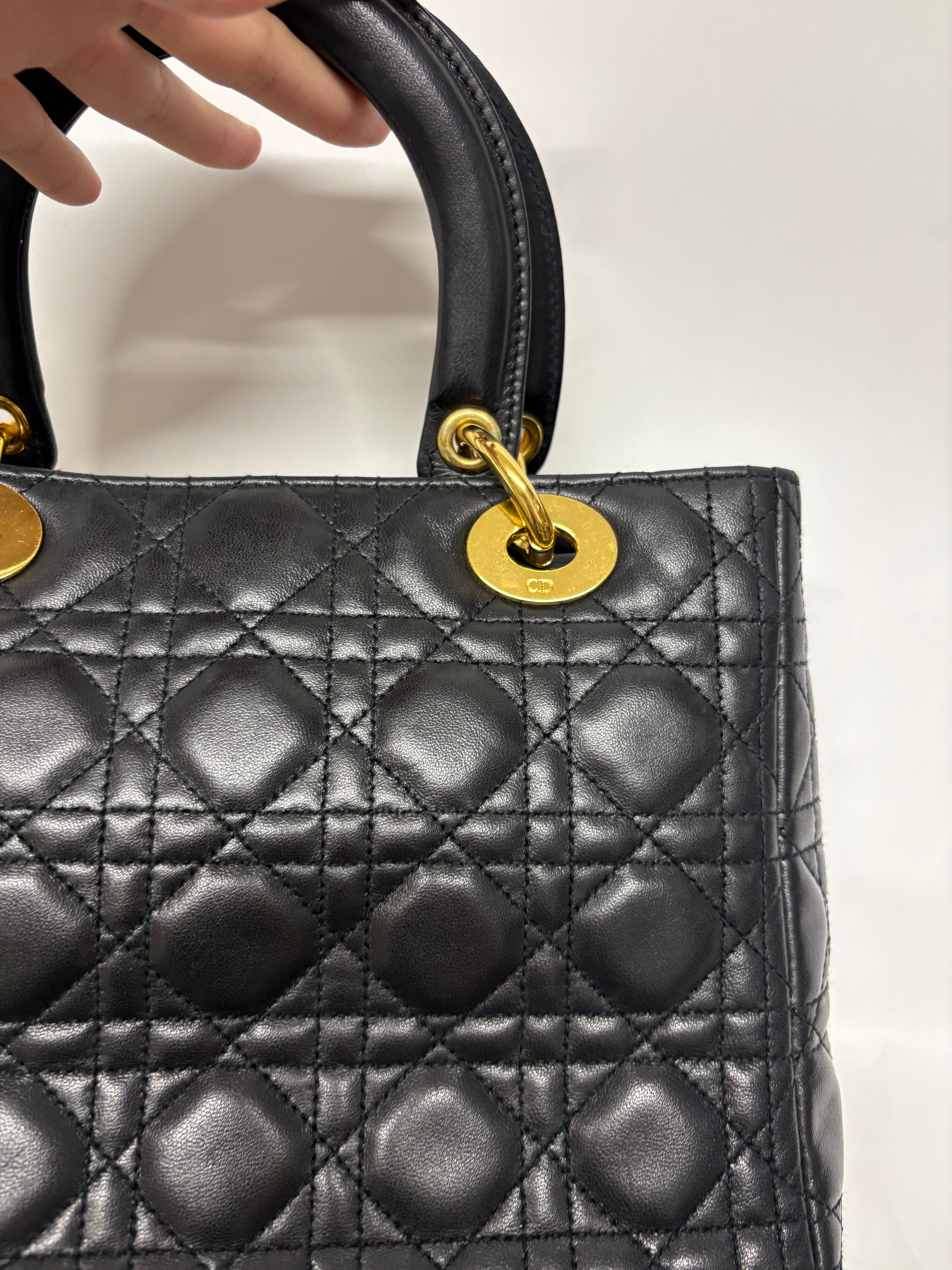 Christian Dior Lady Dior Mediano Cannage Negra Vintage