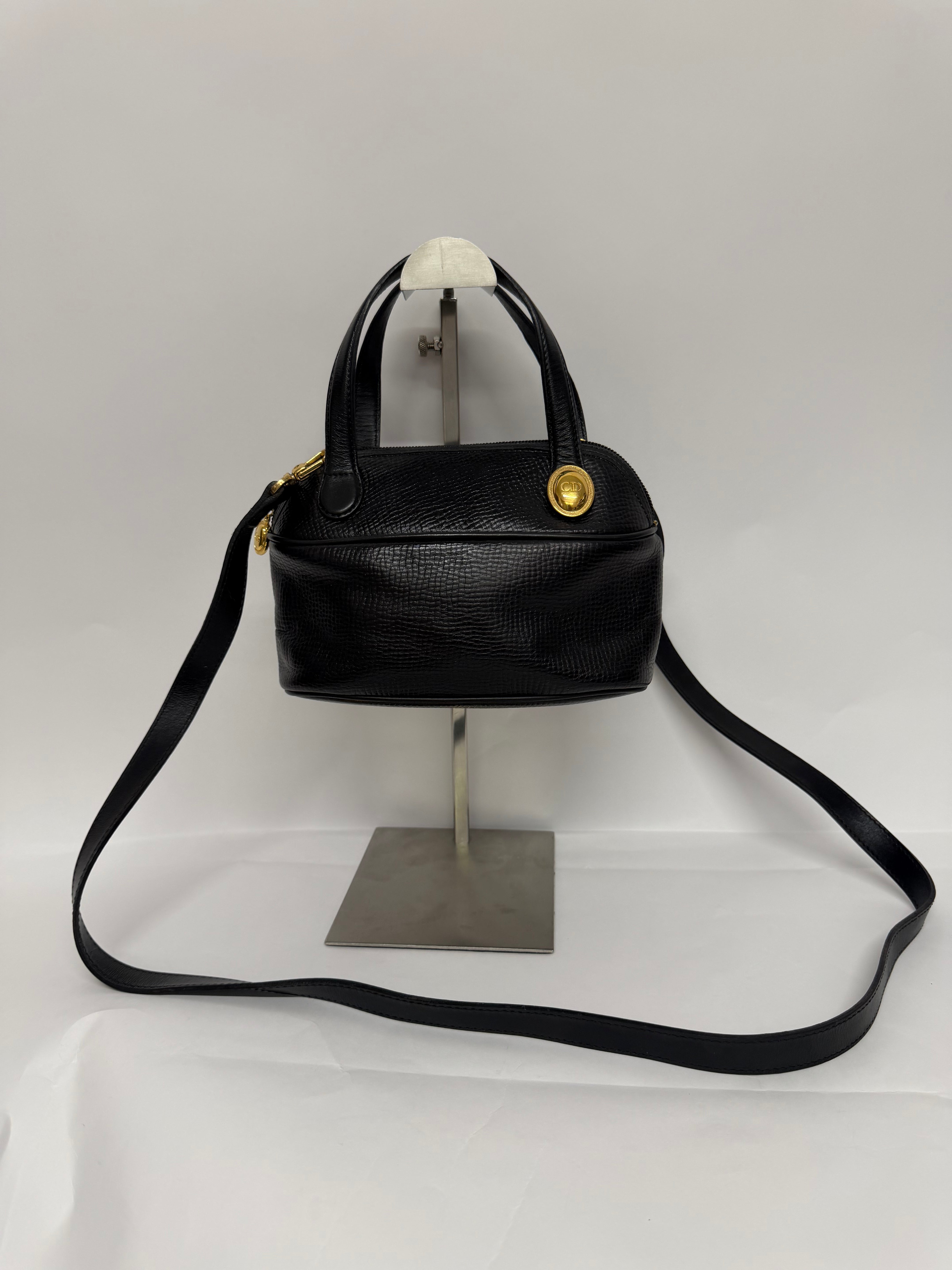 Christian Dior Mini Bowling Bag Vintage Negro GHW