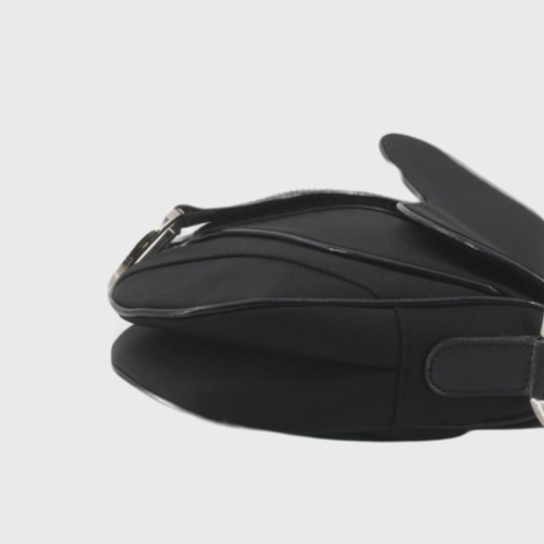 Bolso Dior Double Saddle Bag en Nylon Negro – Edición Vintage Galliano