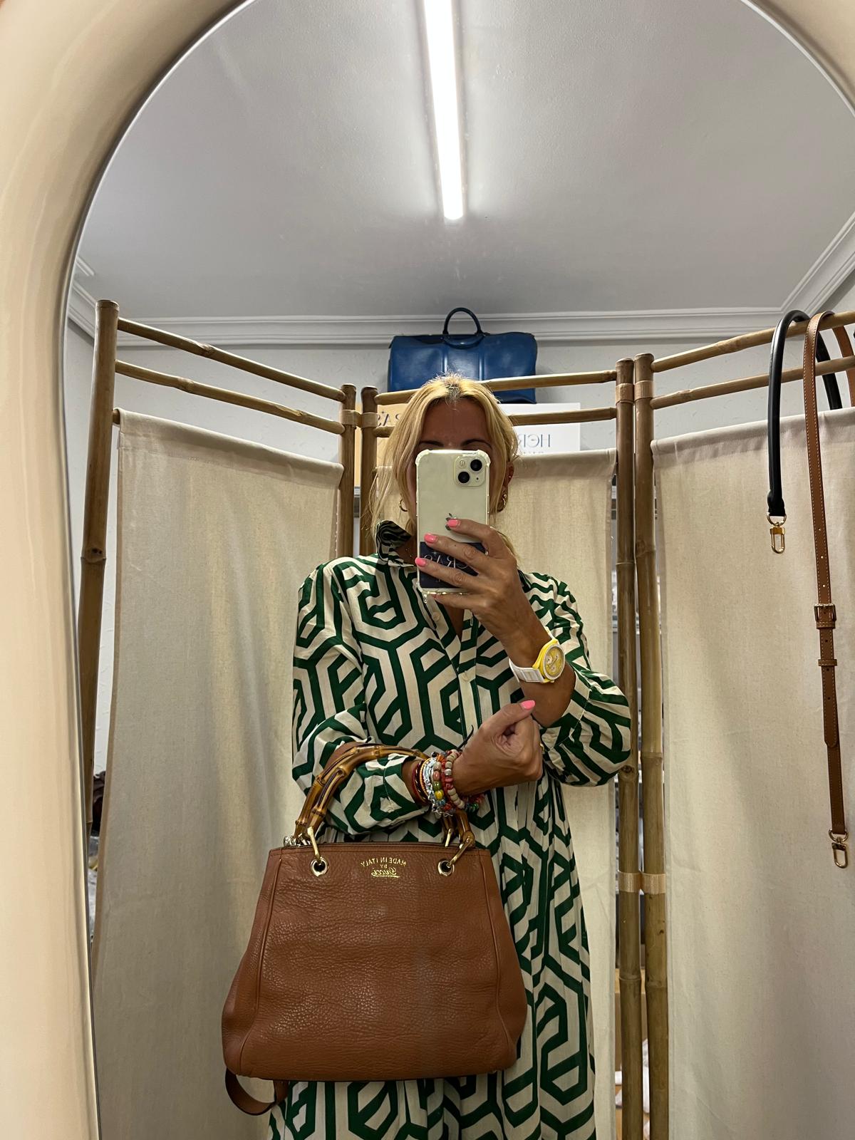 Gucci Bamboo Shopper Small Piel de Becerro Marrón