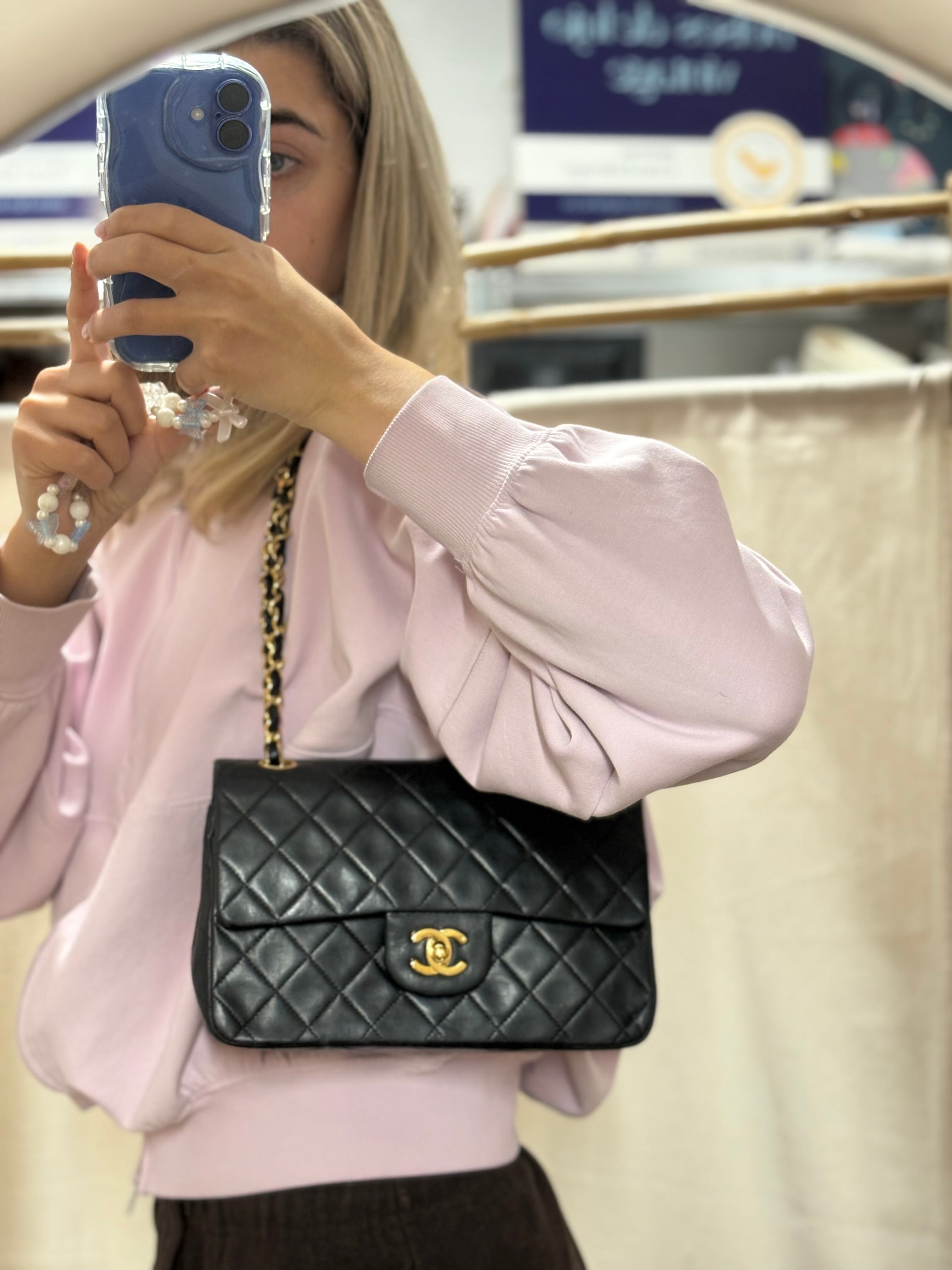 Chanel timeless 23 doble flap negro serie 1