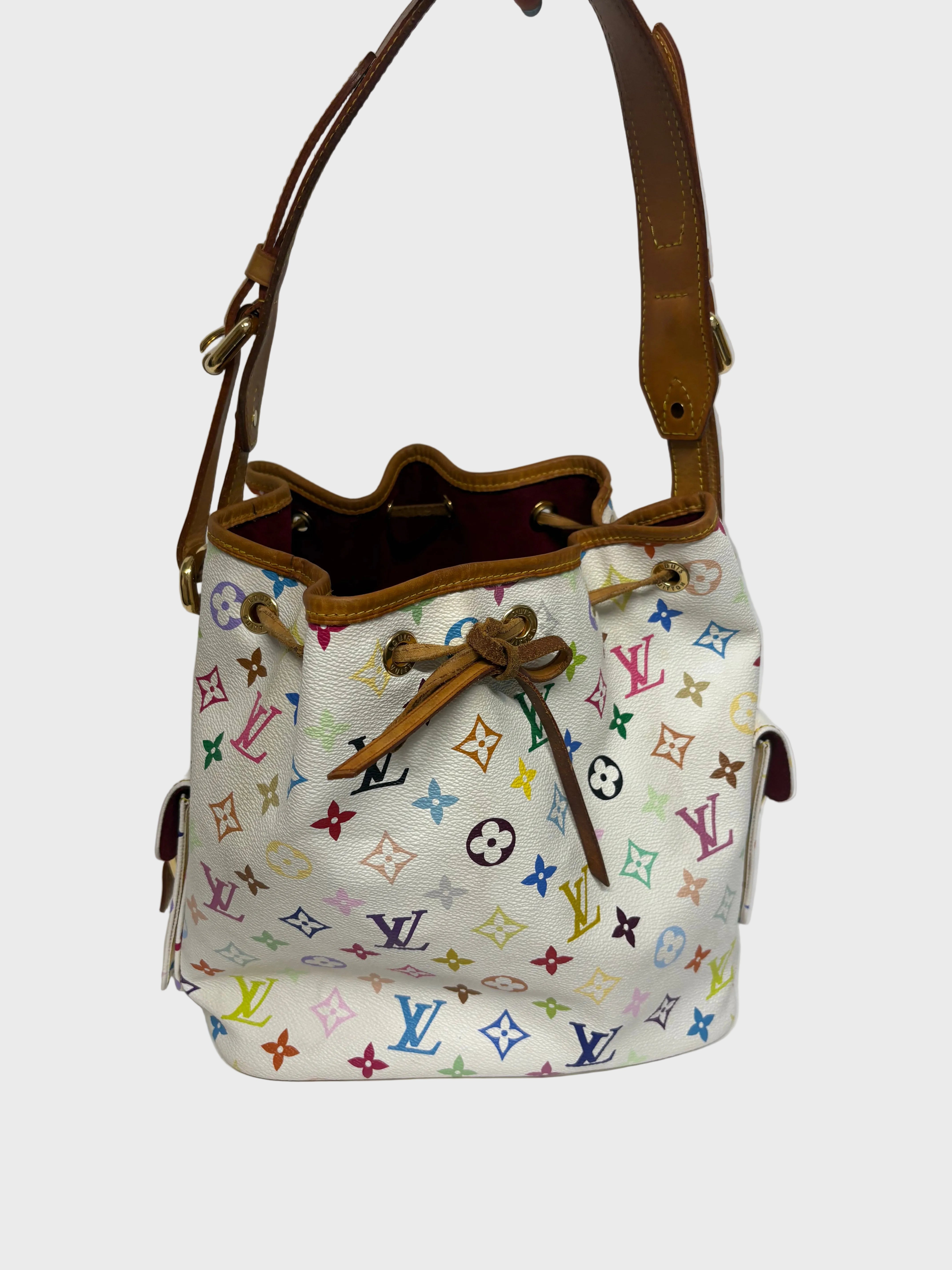 Louis Vuitton x Takashi Murakami Petit Noé Multicolor White – Edición Limitada