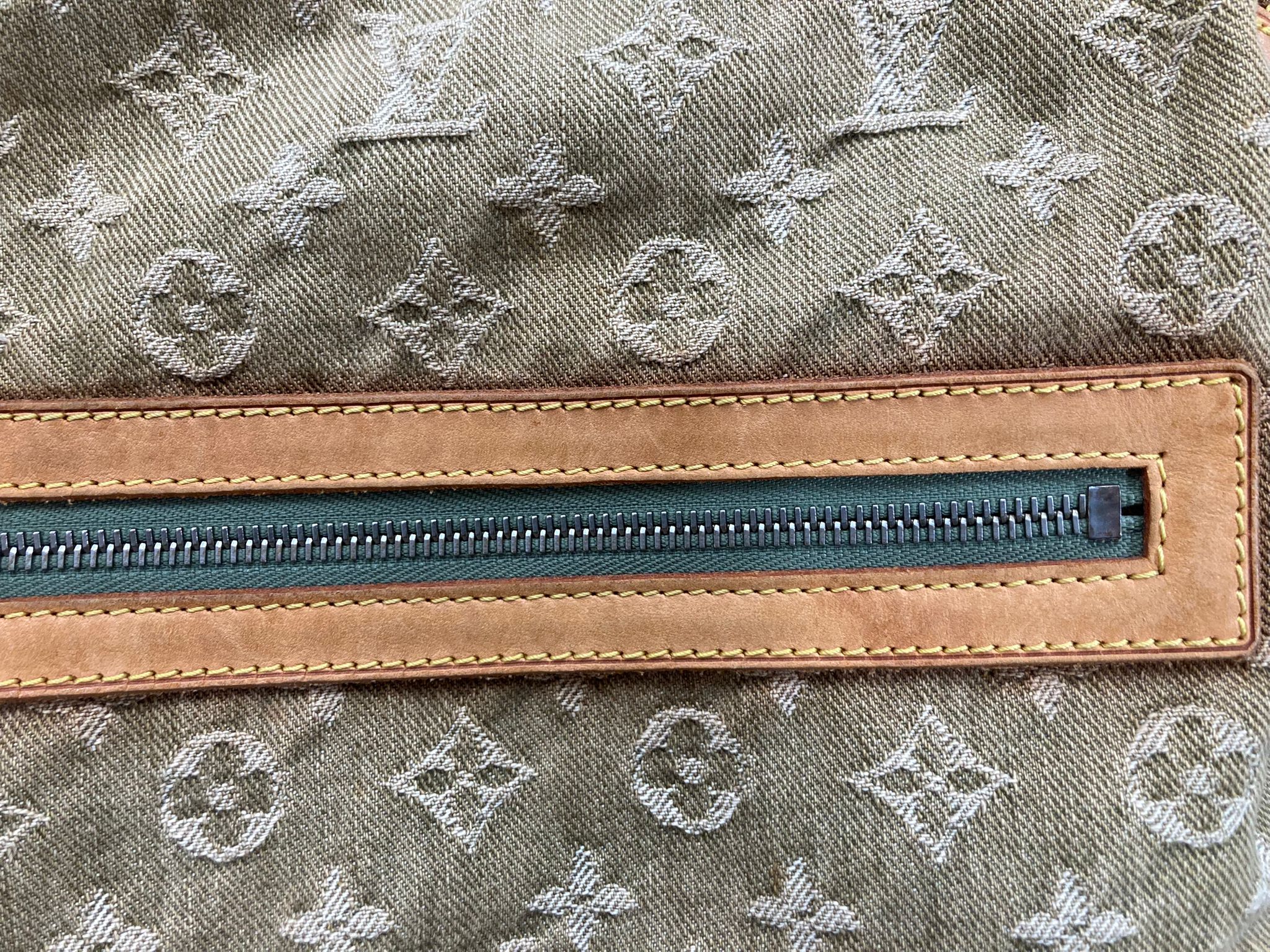 Louis Vuitton denim verde baggy bag