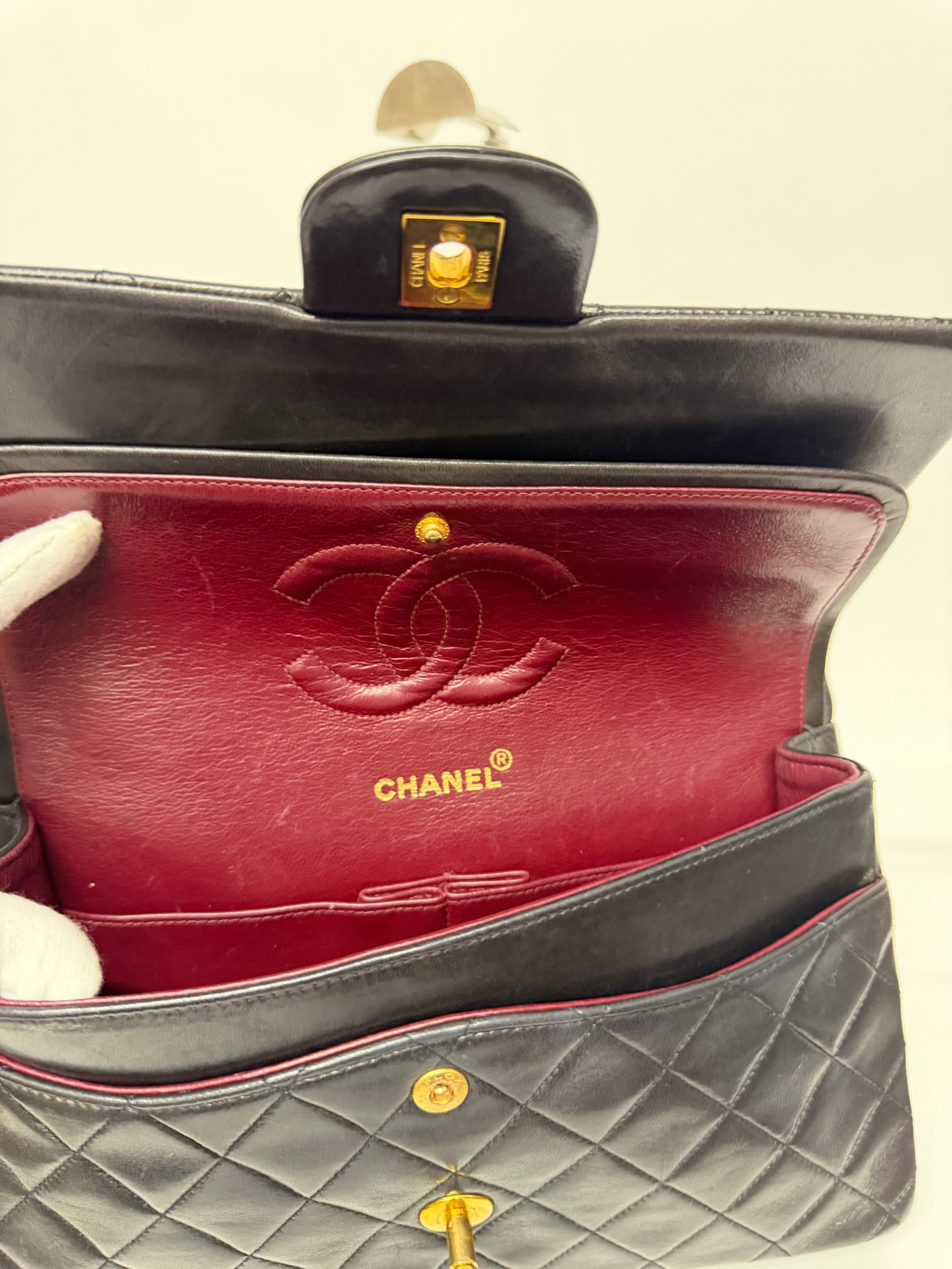 Chanel Timeless 25 Doble Solapa Negro Serie 3