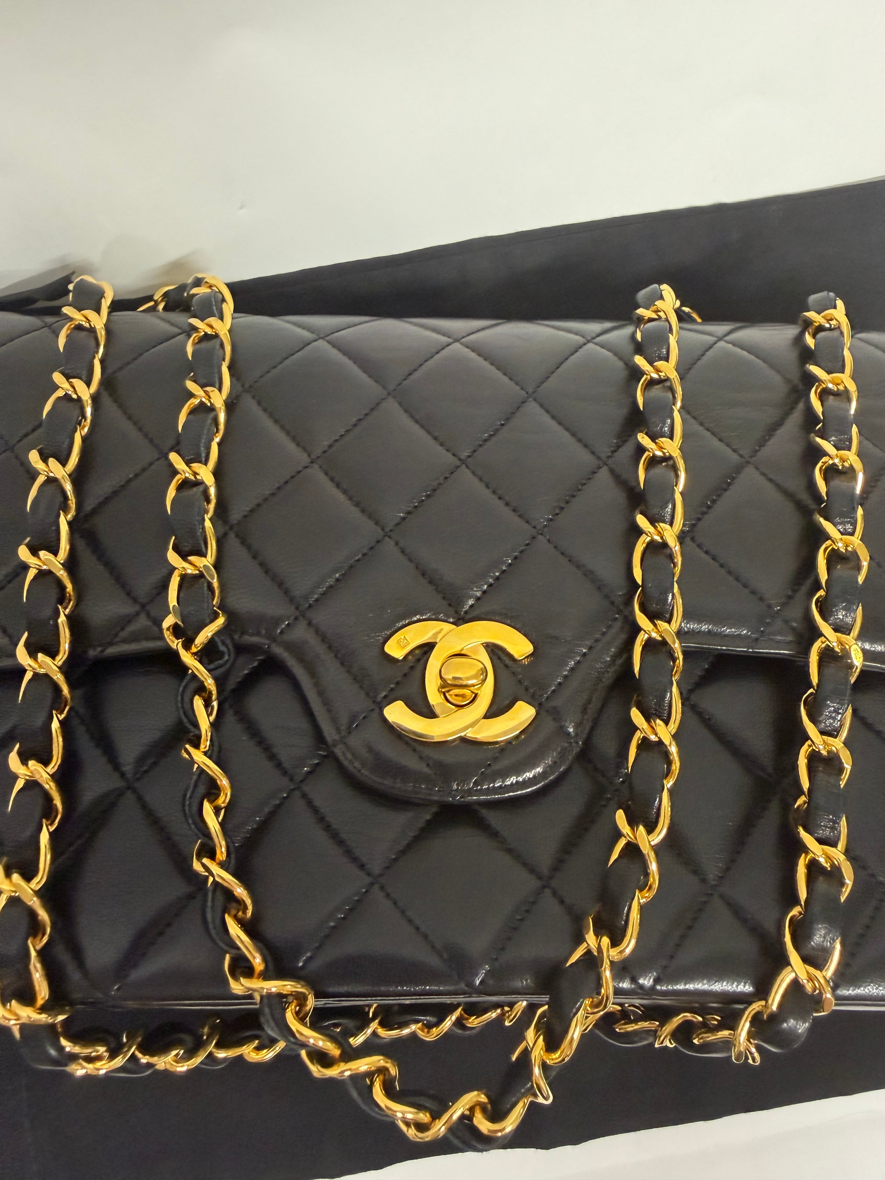 Chanel Timeless 25 Lambskin Negro Double Flap · Serie 2