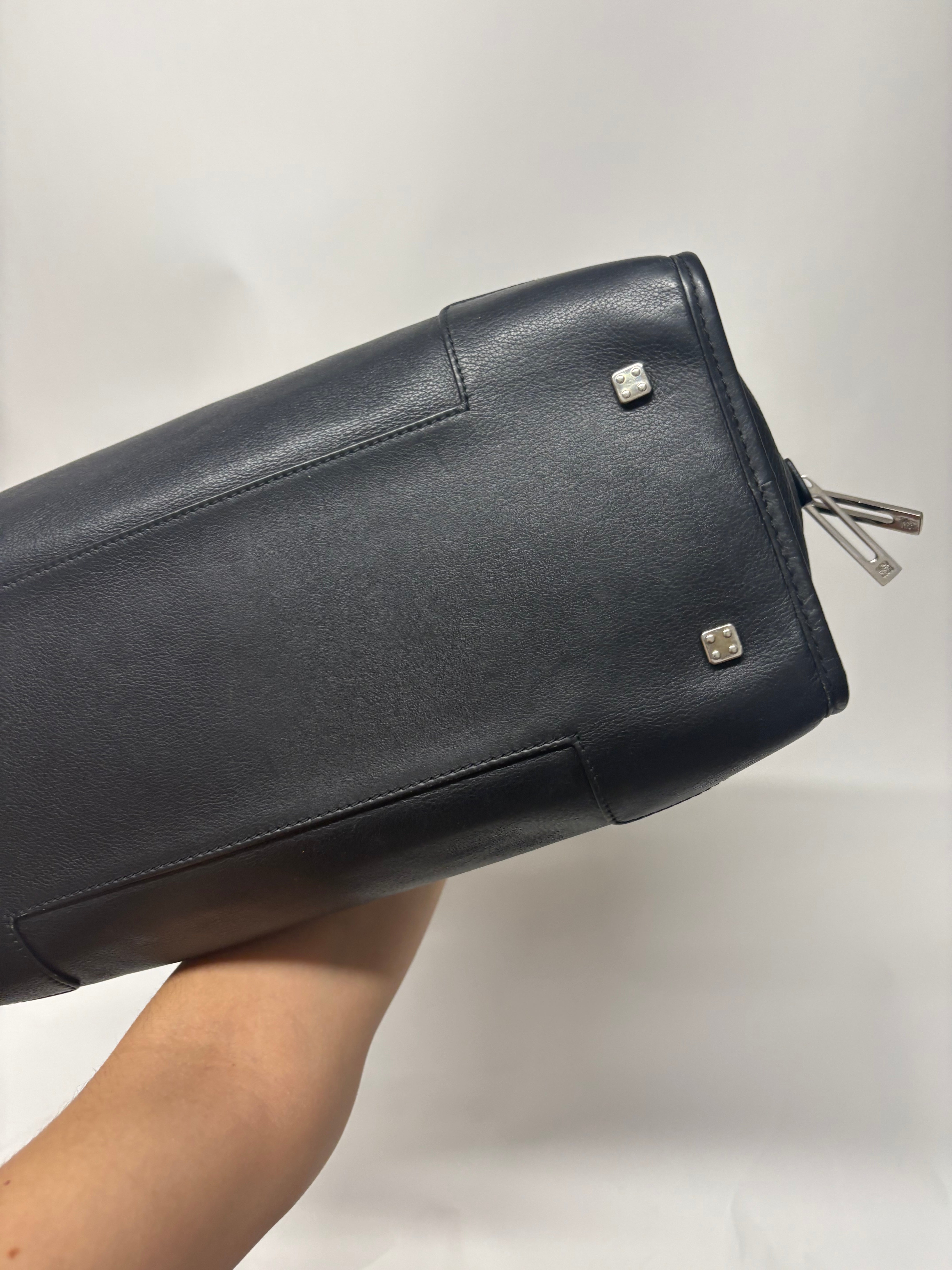 Loewe Amazona 36 Piel Negra Herrajes Plata