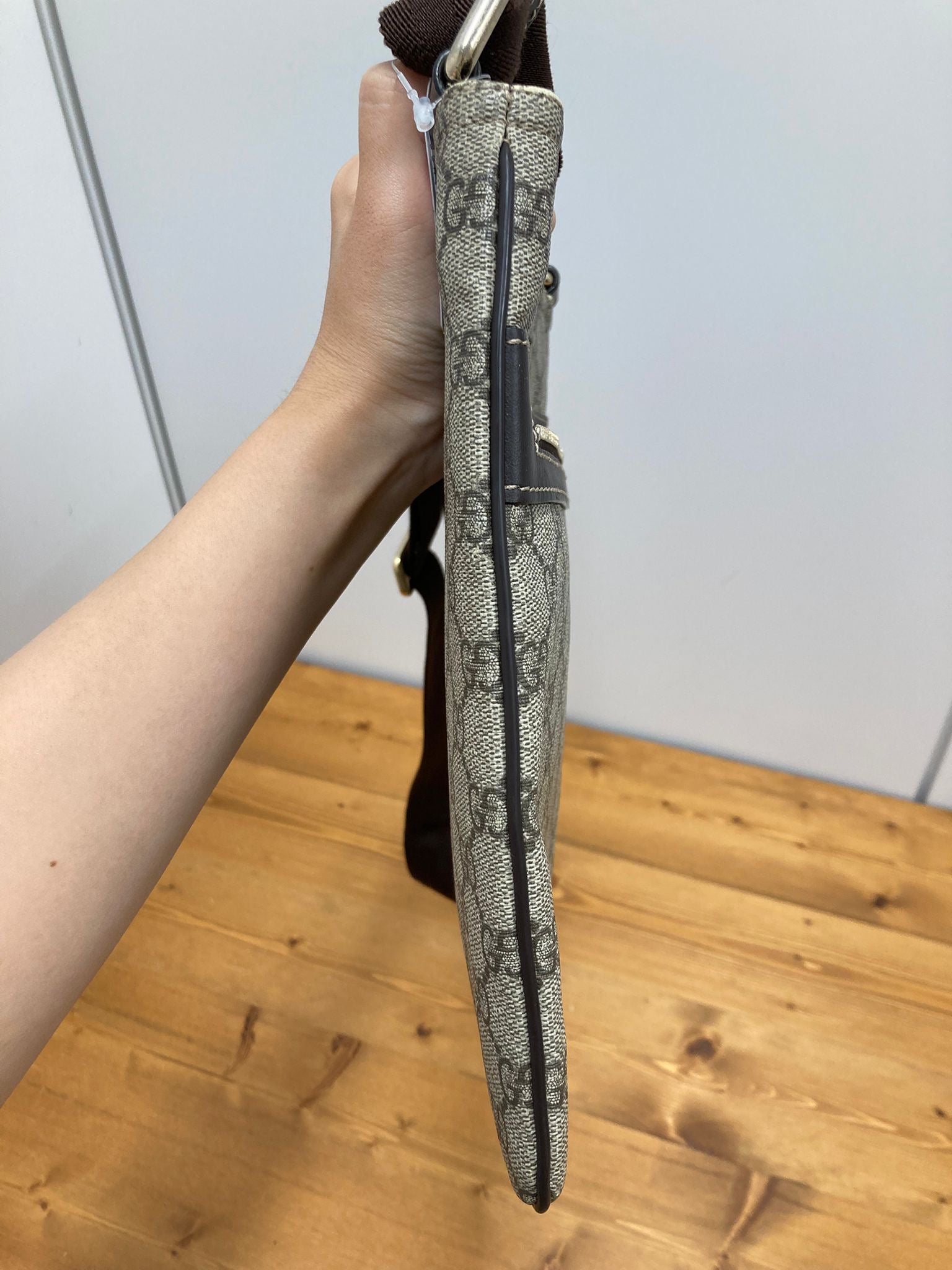 Gucci bandolera canvas marrón