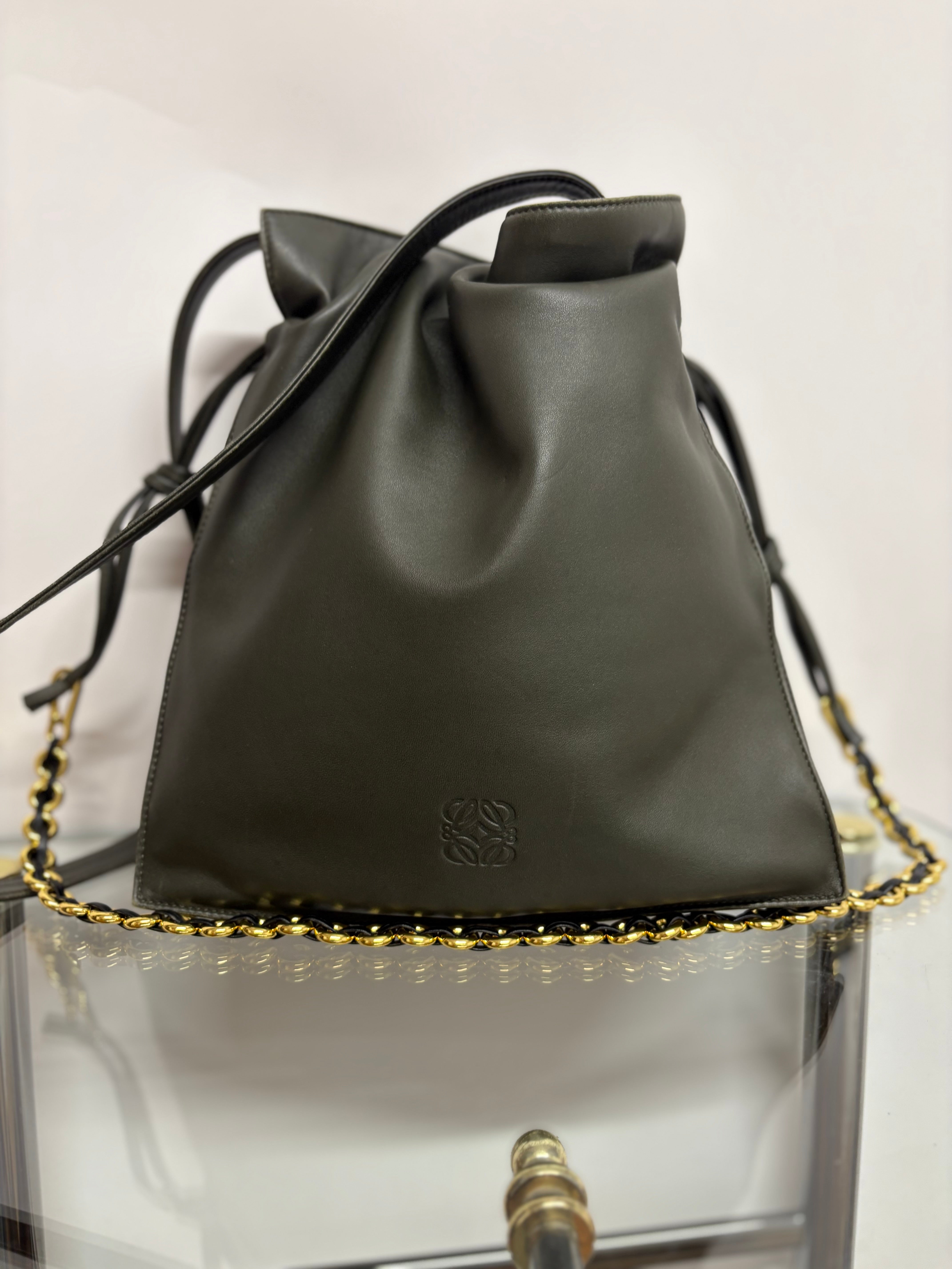 Loewe Flamenco Mediano Vintage Verde Oliva