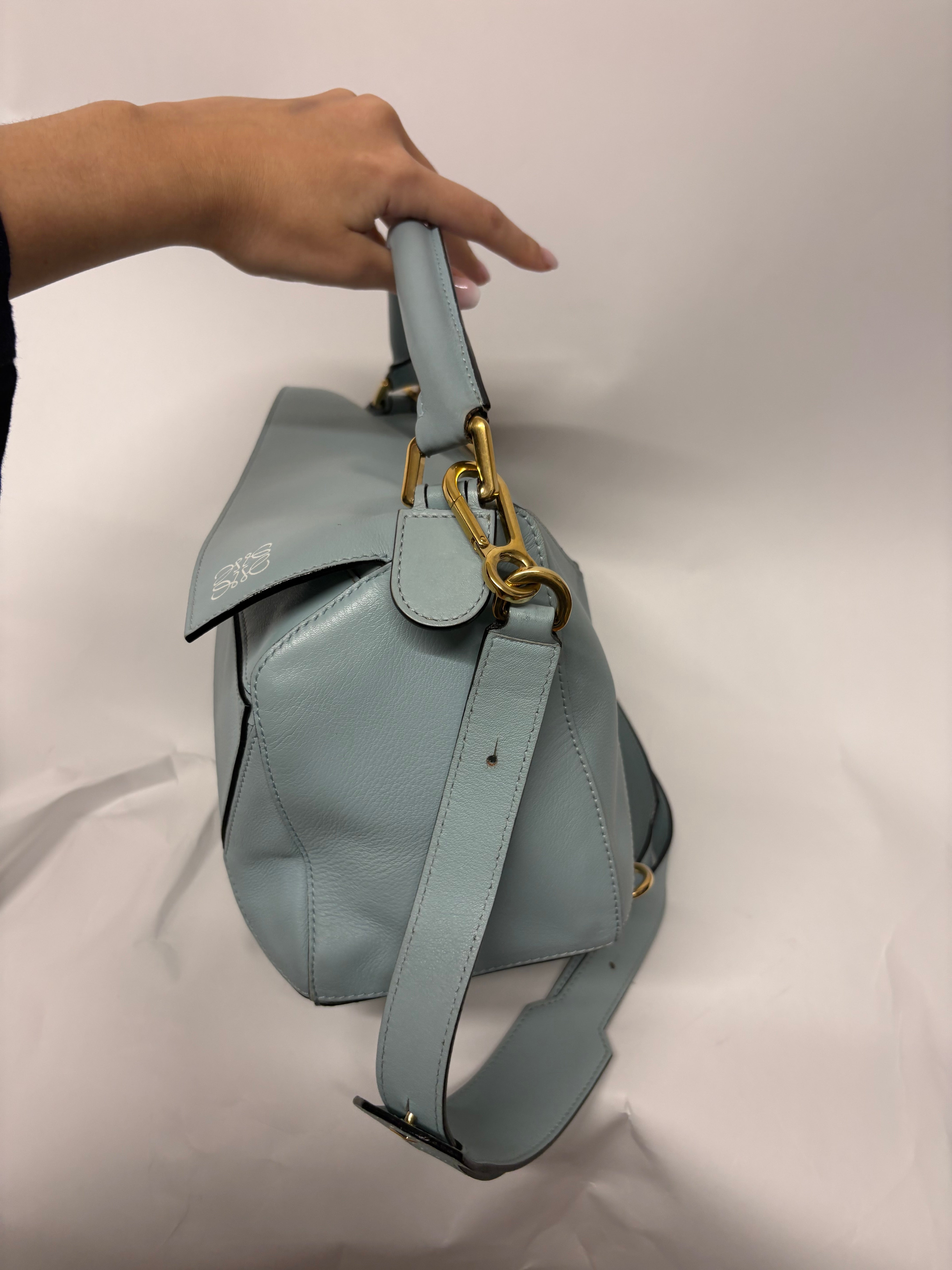 Loewe puzzle bag mediano sky baby blue
