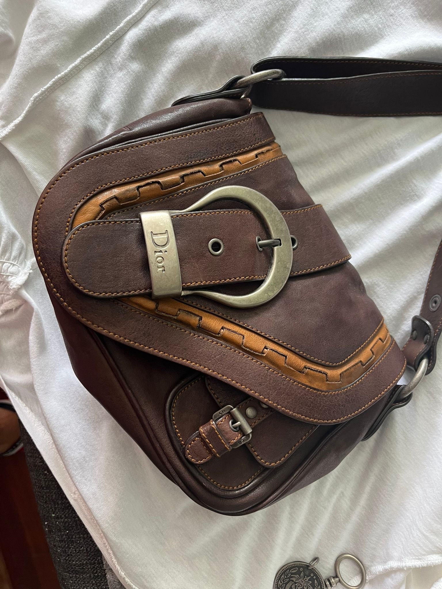 Dior Gaucho Vintage Bandolera Marrón