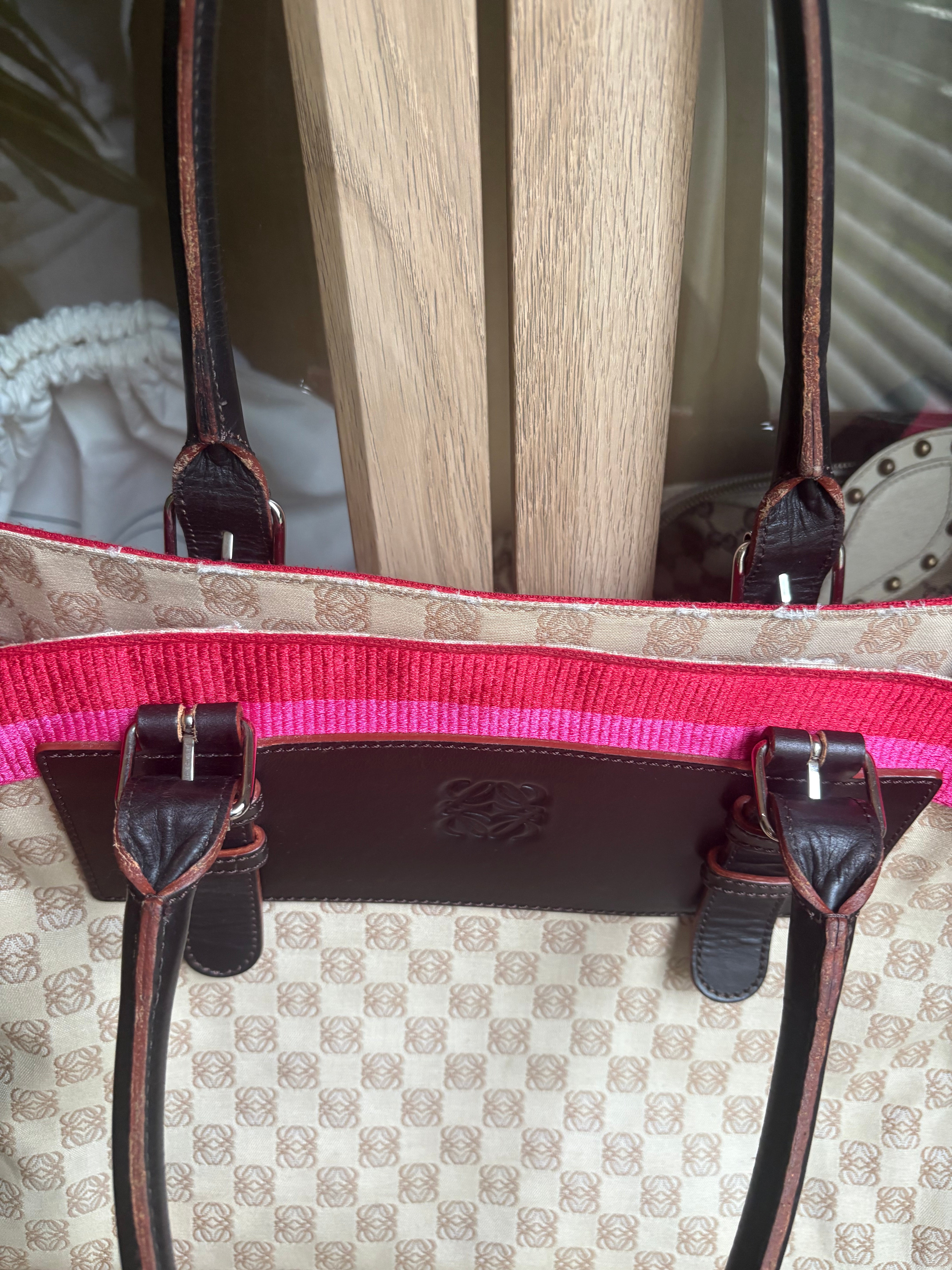 Loewe tote canvas marrón vintage