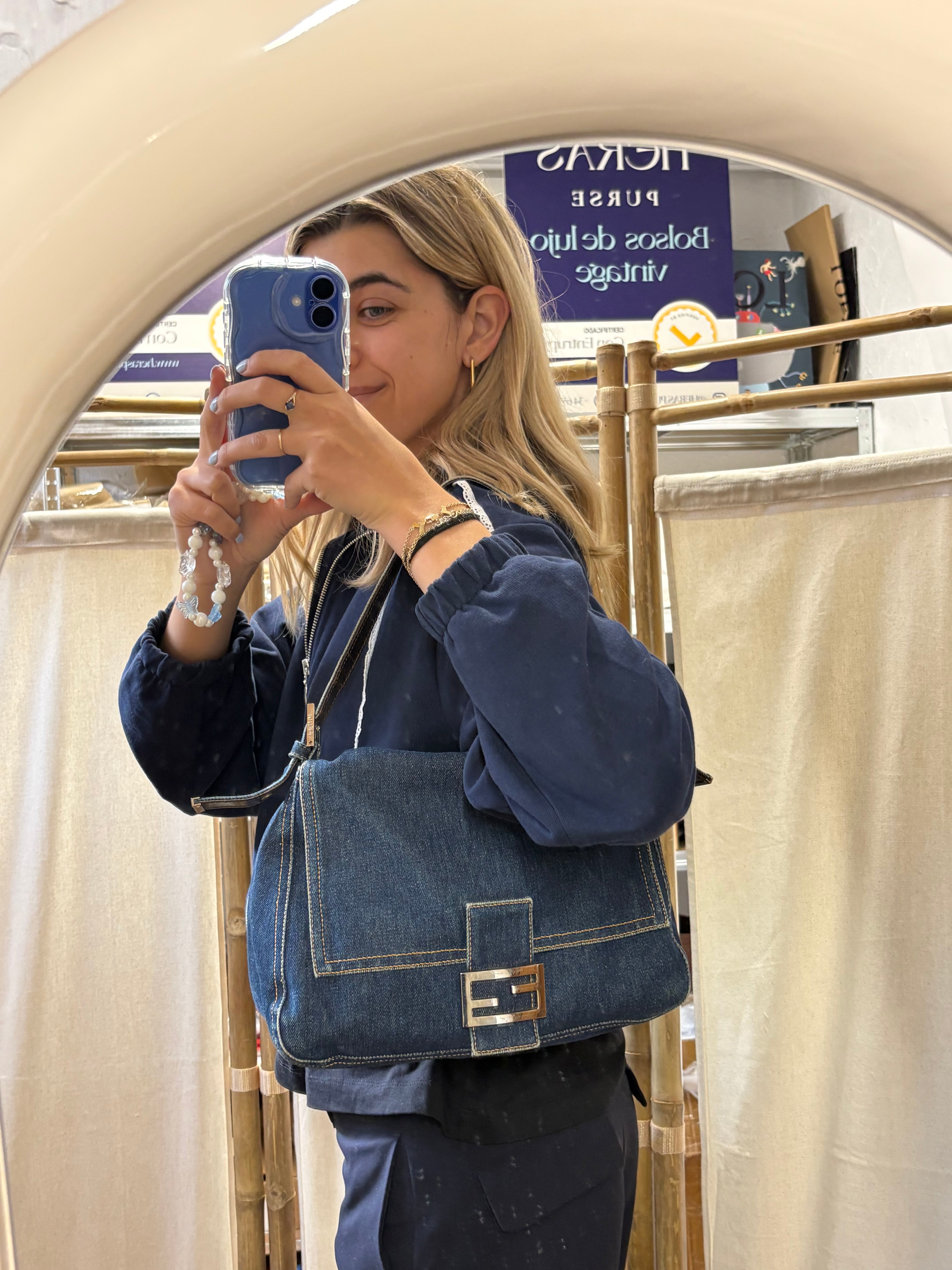 Fendi Mamma Baguette Denim - Icono Vintage