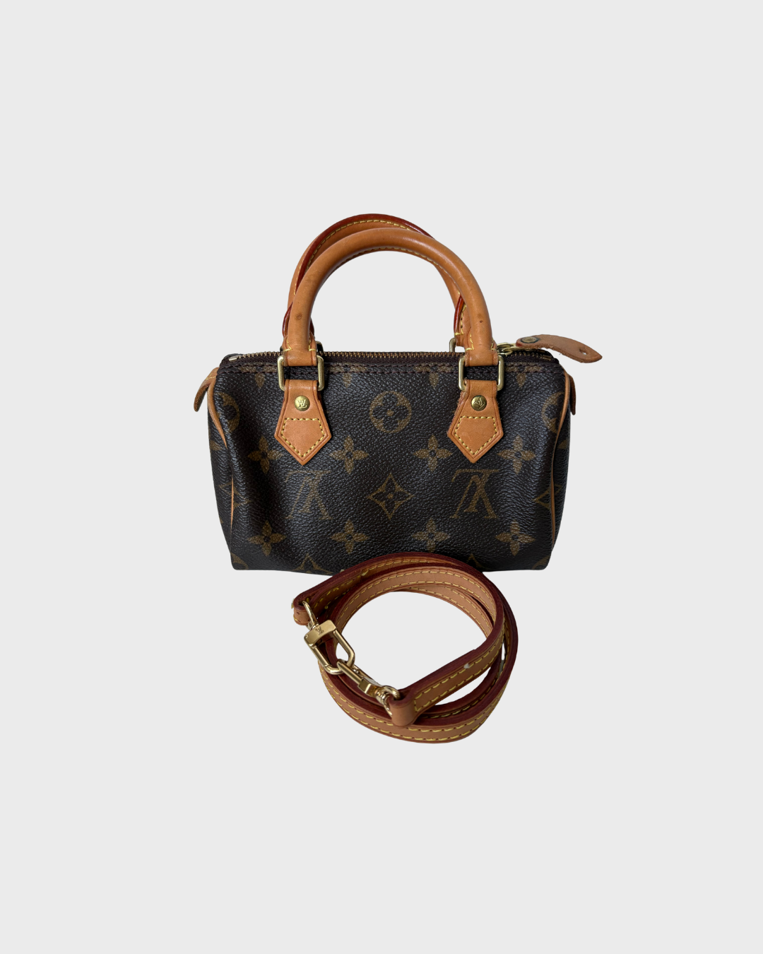 Louis Vuitton Nano Speedy Canvas monogram con correa