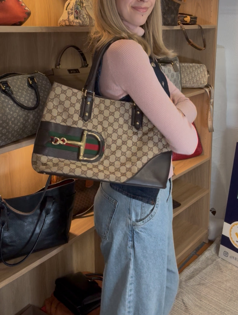 Gucci horsebit tote bag go canvas