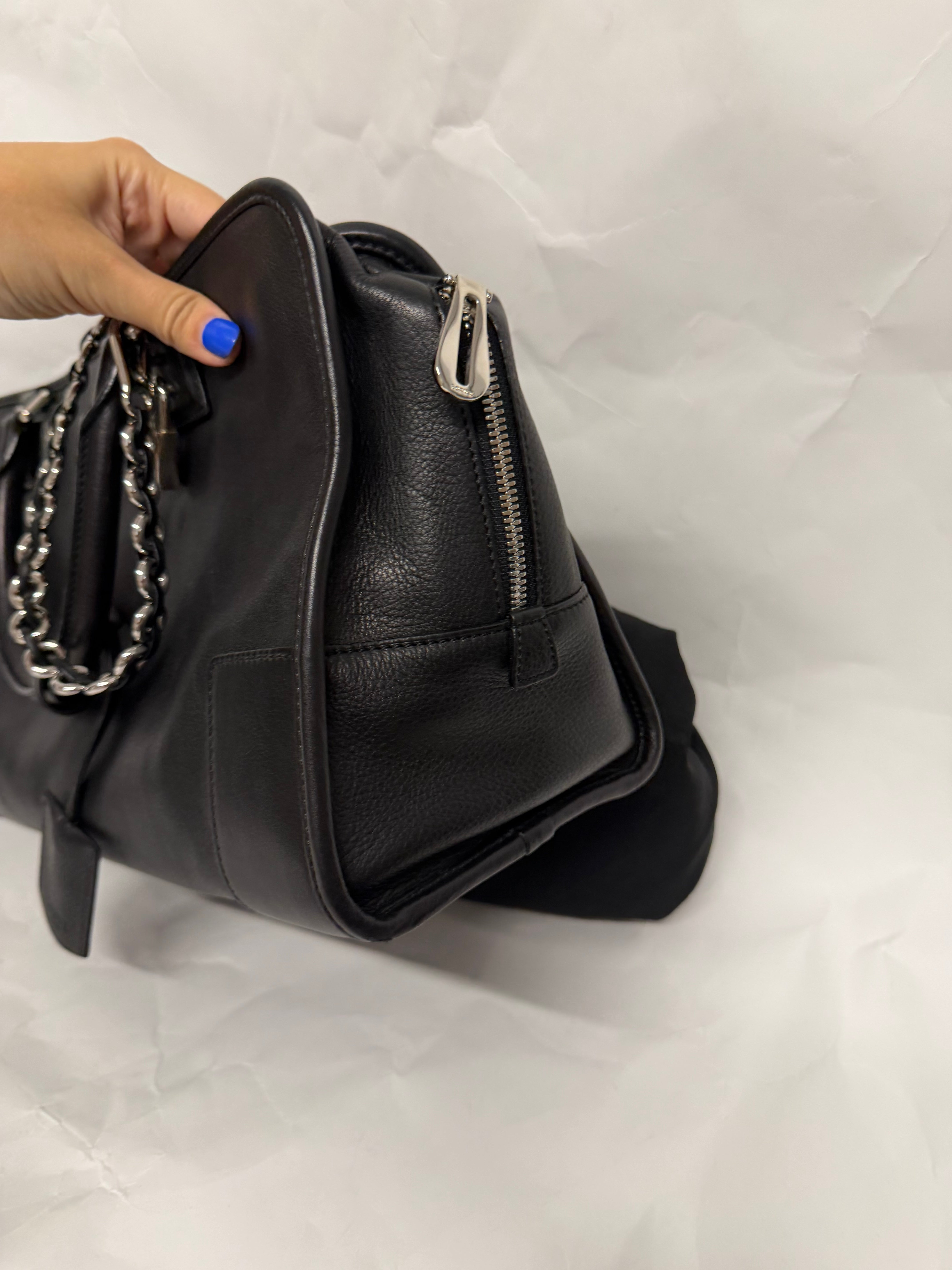 Loewe Amazona 36 | Piel Negra Herrajes Plata