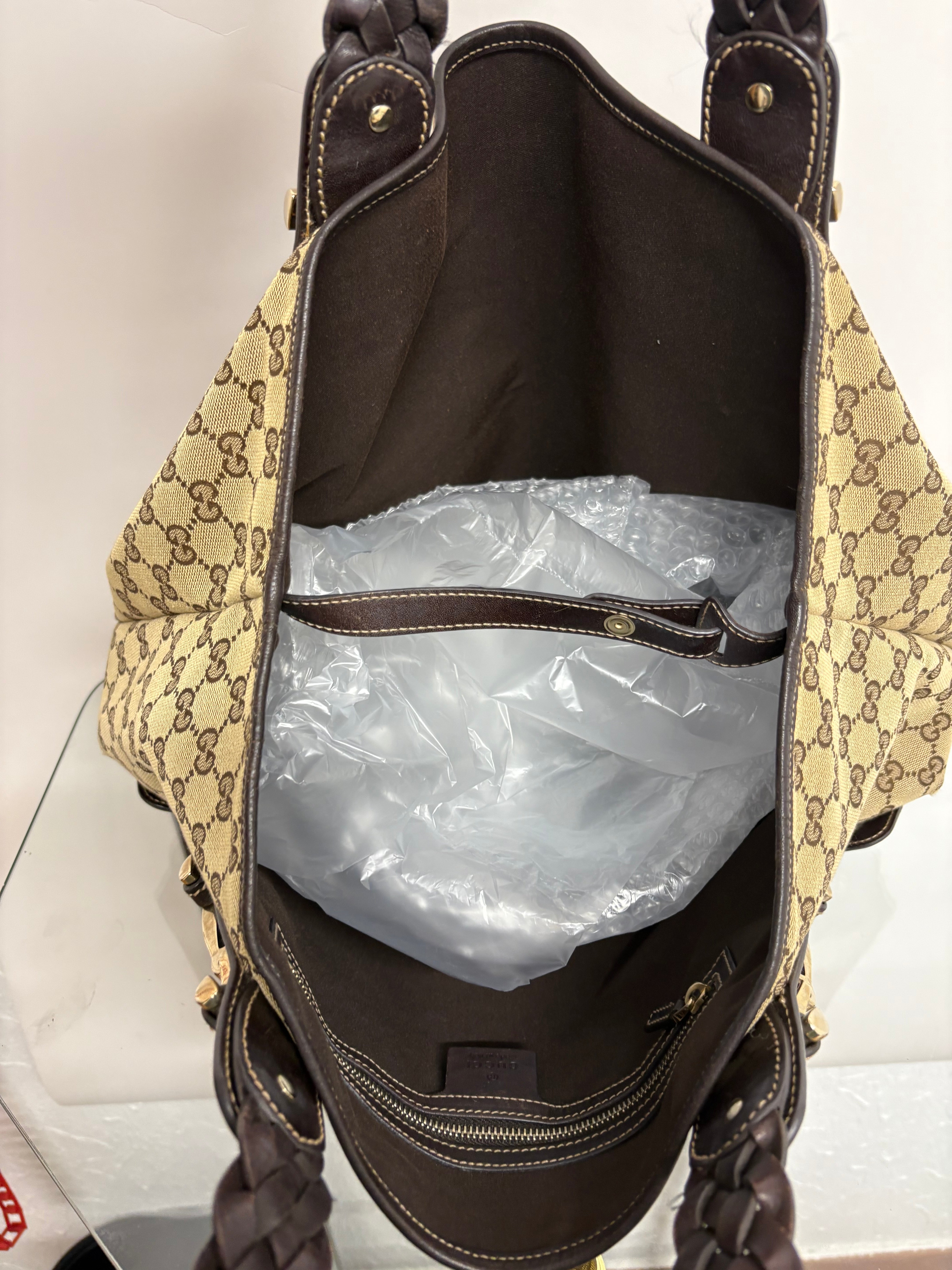 Gucci pelham gg canvas marron chocolate grande