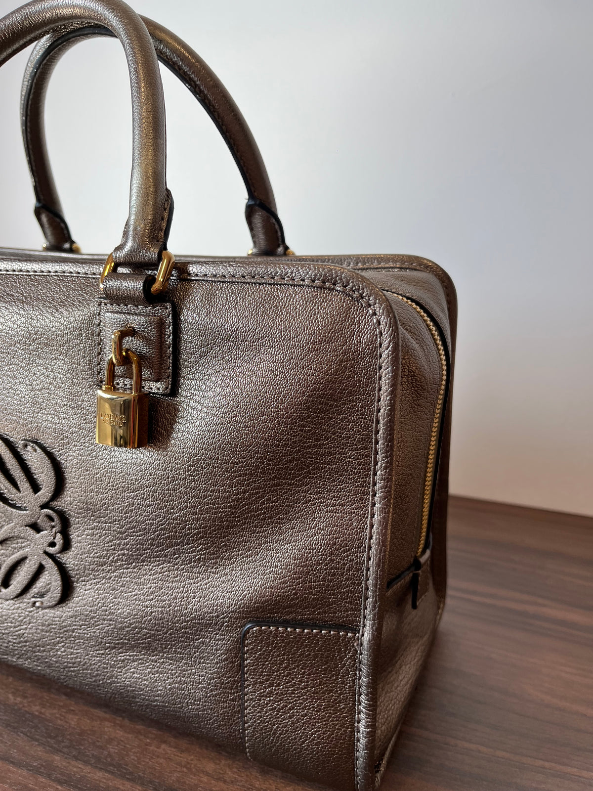 Loewe Amazona 36 Piel de Cabra Metalizada Dorada