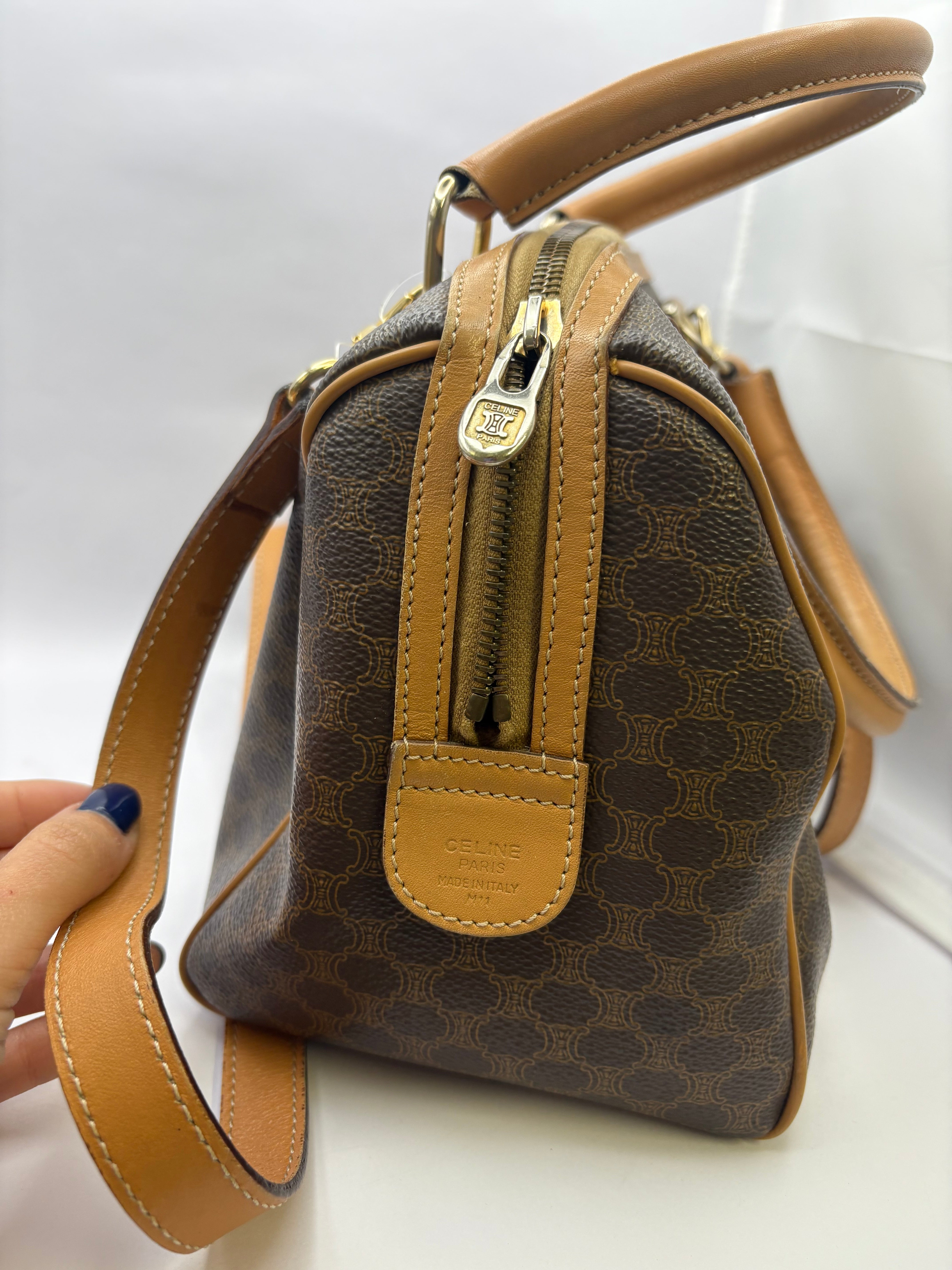 CELINE Macadam Mini Boston Vintage bandolera – Triomphe Logo
