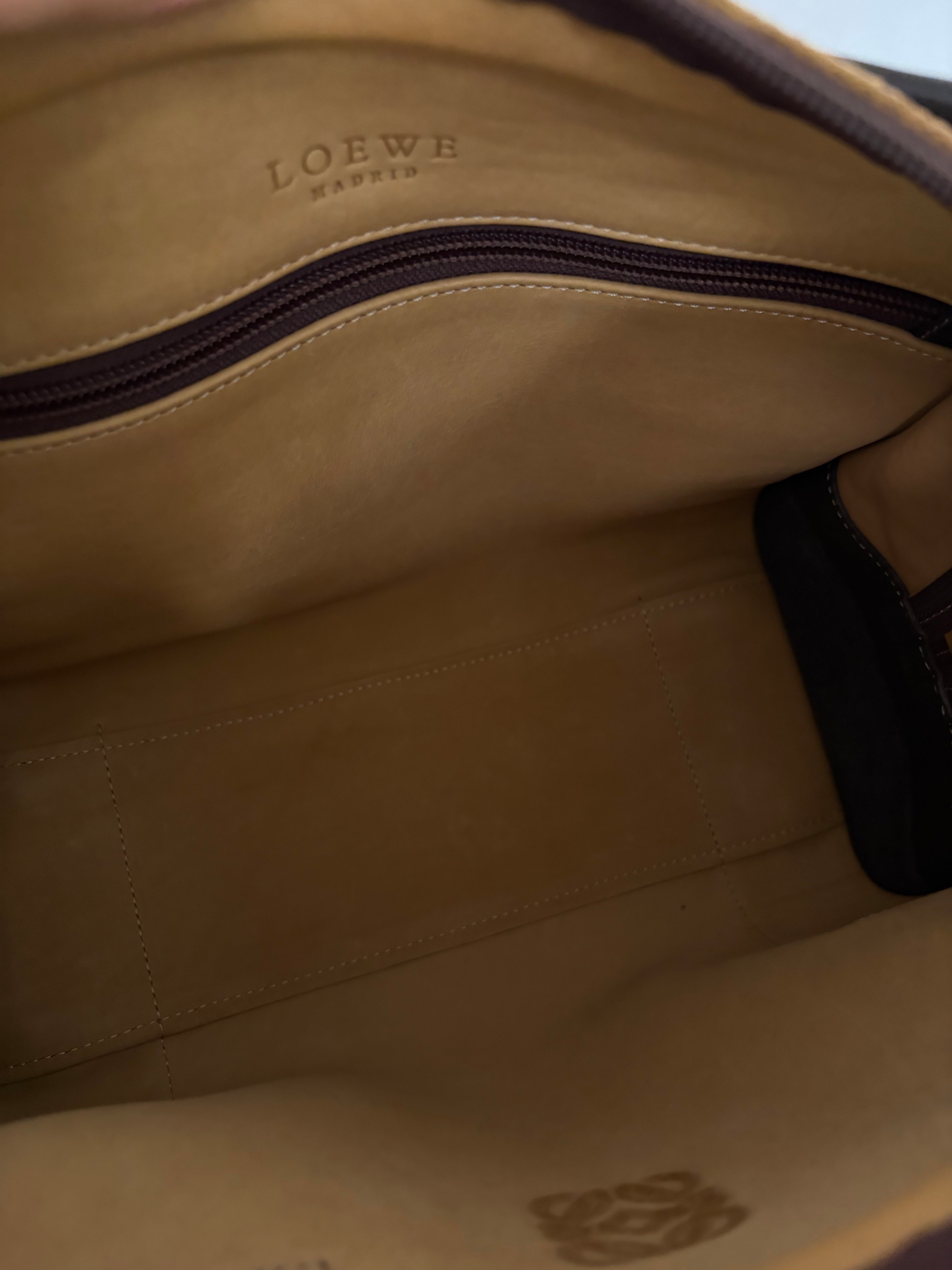 Loewe amazona 28 camel y marrón oscuro vintage