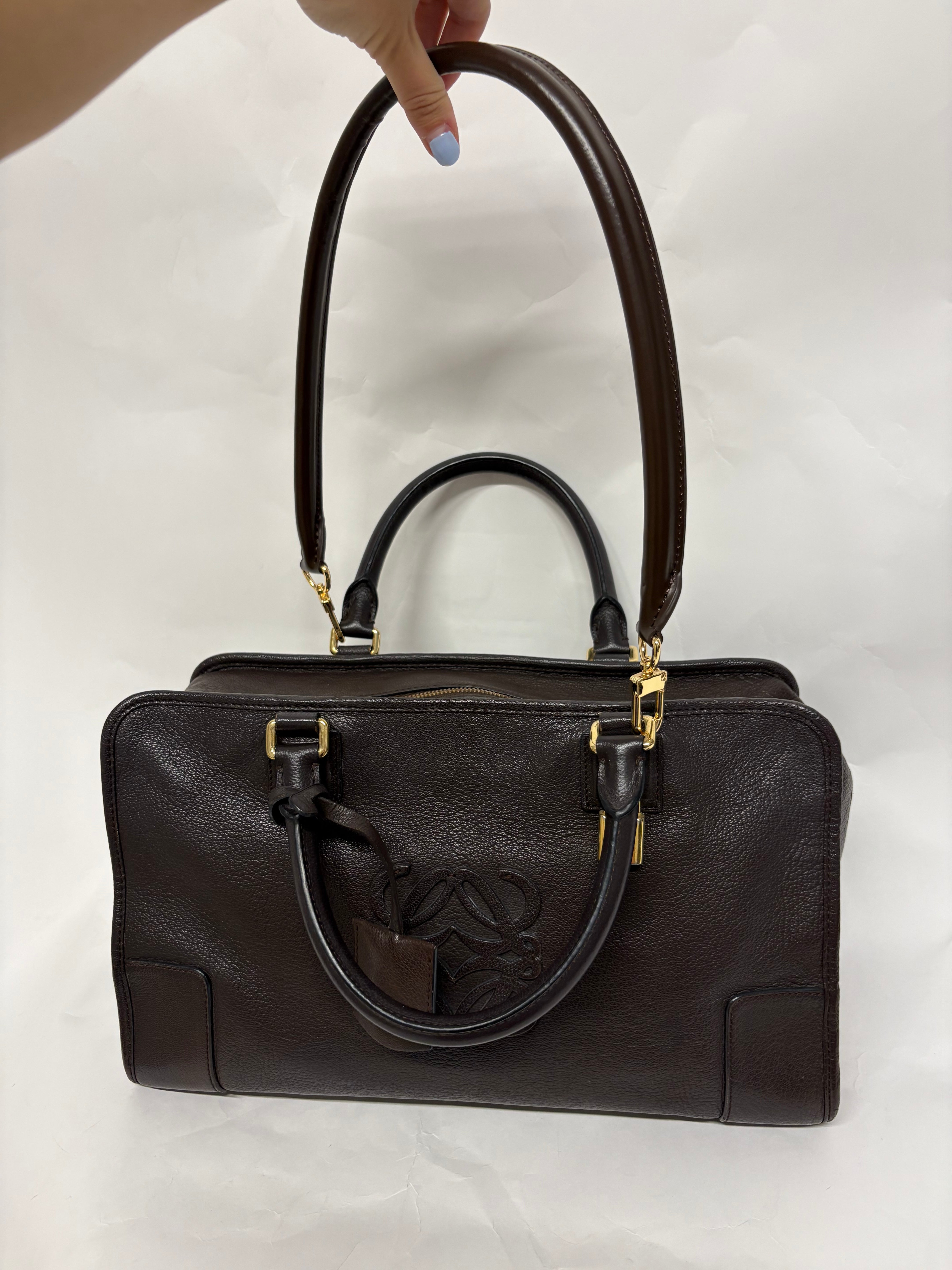 Loewe Amazona 35 Marrón chocolate con bandolera extra
