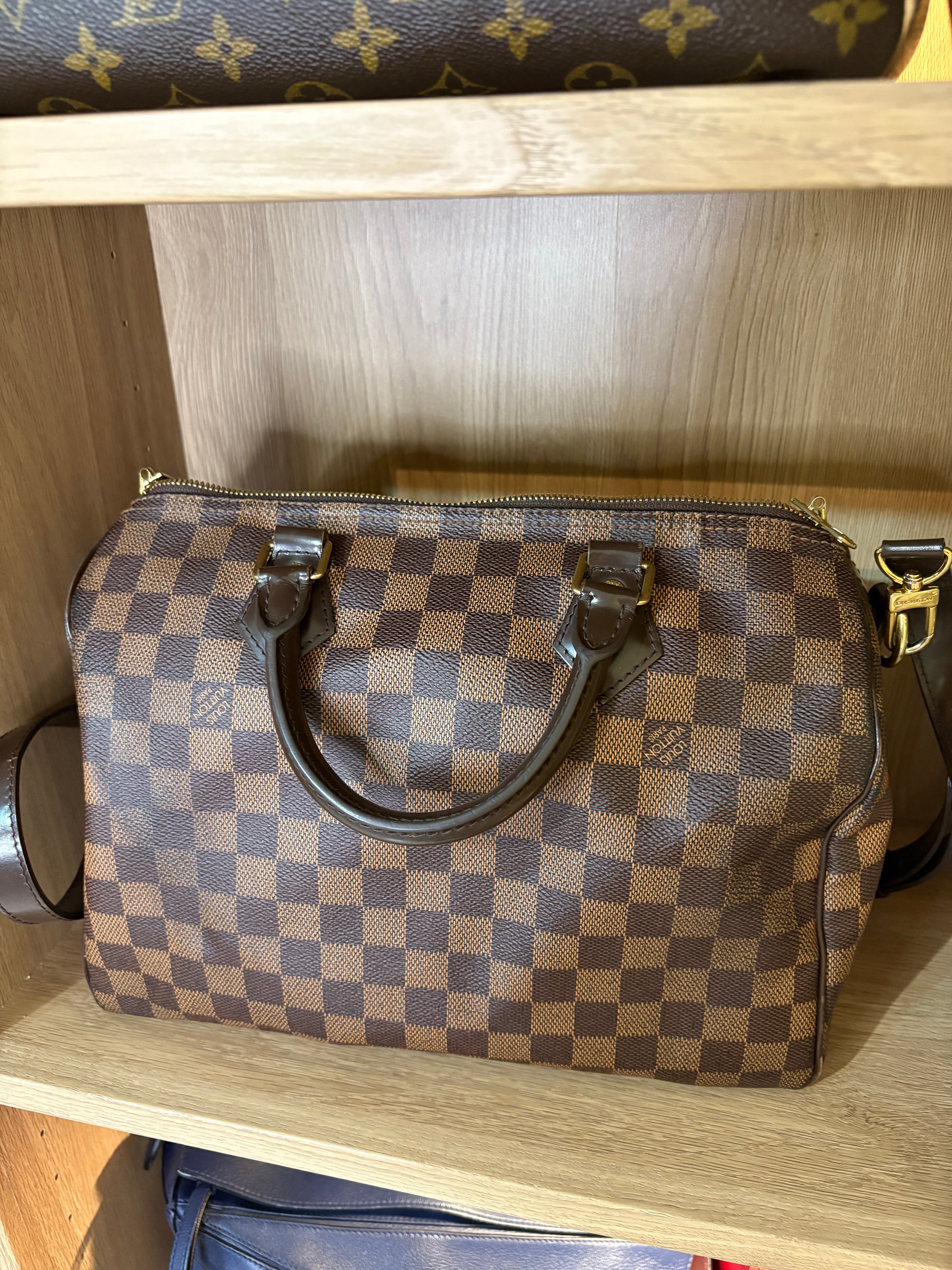 Louis Vuitton Speedy 30 Damier Ebene Bandolera
