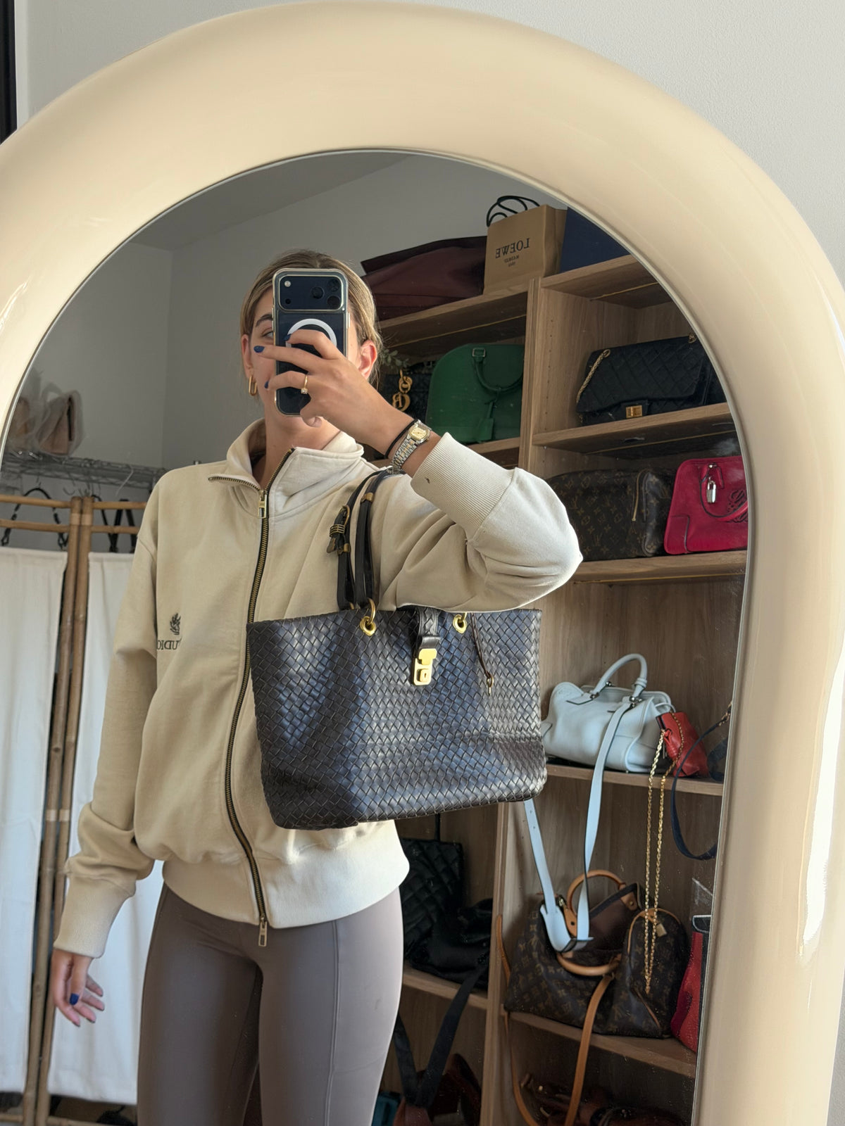 Bottega Veneta Capri Tote Grande Nappa Intrecciato Marrón