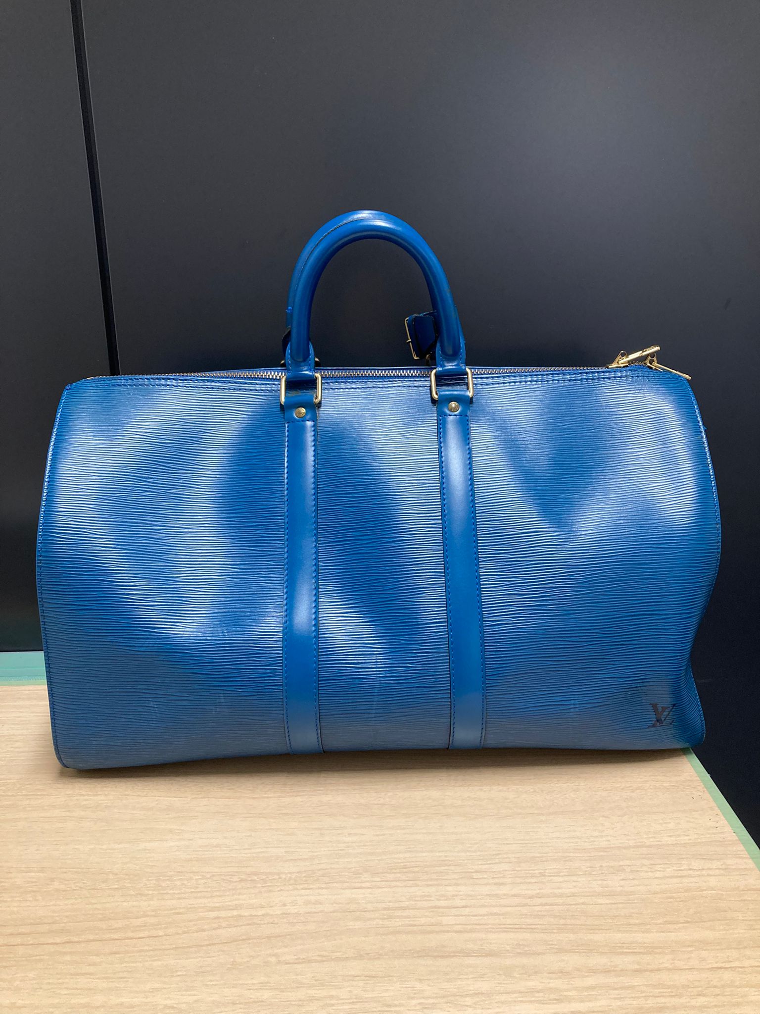 Louis Vuitton keepall 50 piel EPI azul Toledo
