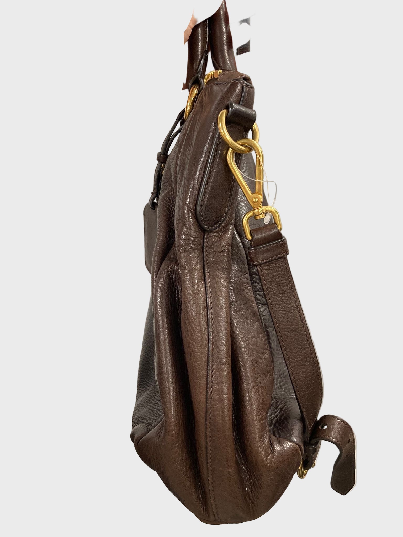 Prada 2Way Tote Bag en piel marrón chocolate