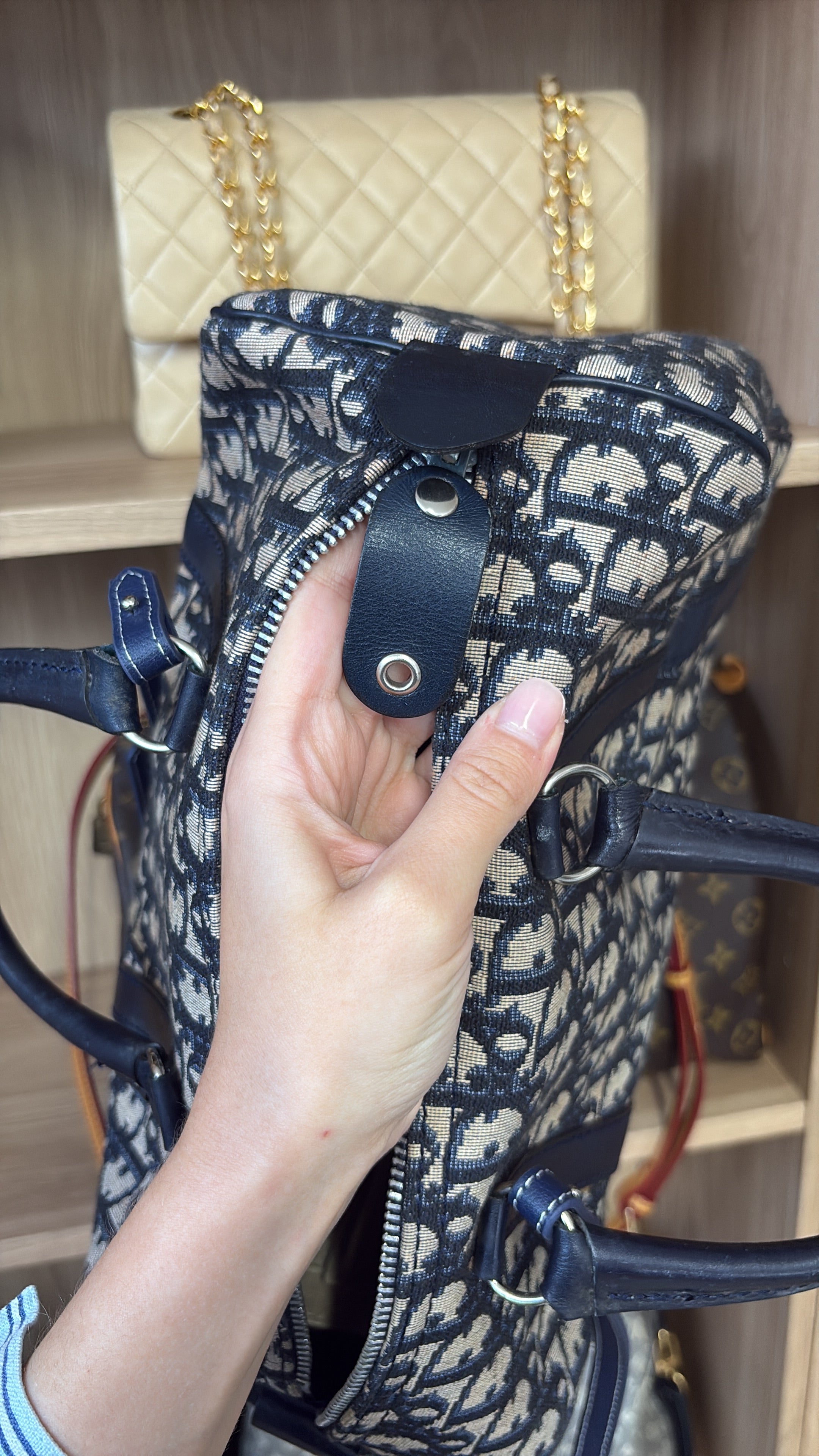 Christian Dior Bowling Trotter 30 Oblique Azul