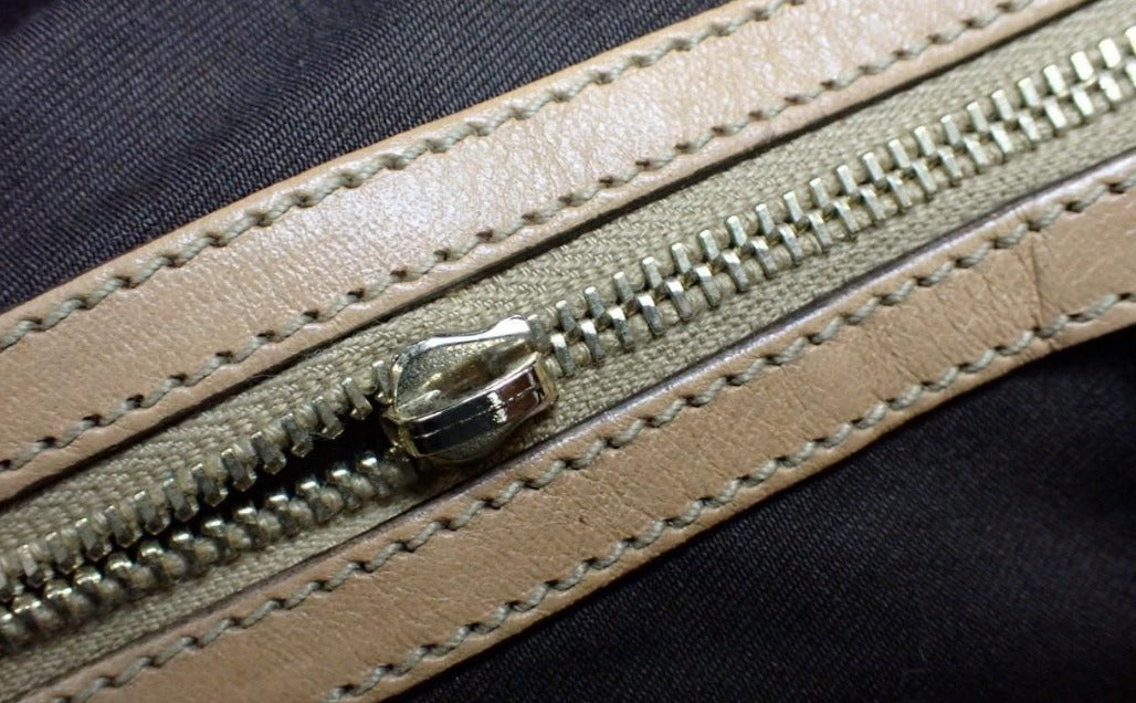 Gucci Pelham GG Canvas Beige & Camel Piel trenzada Mediano