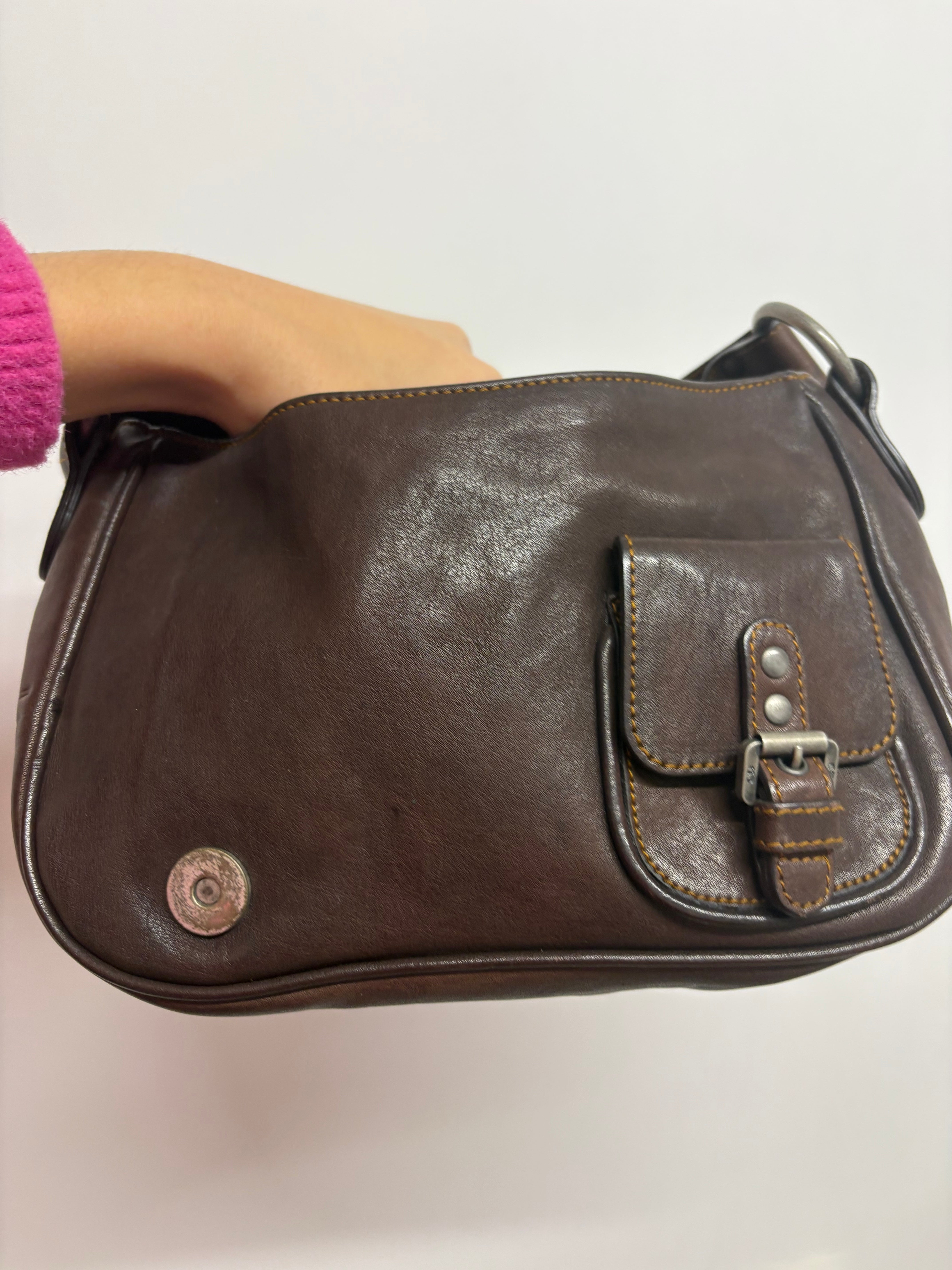 Christian Dior Gaucho Shoulder Bag Chocolate – Piel Marrón
