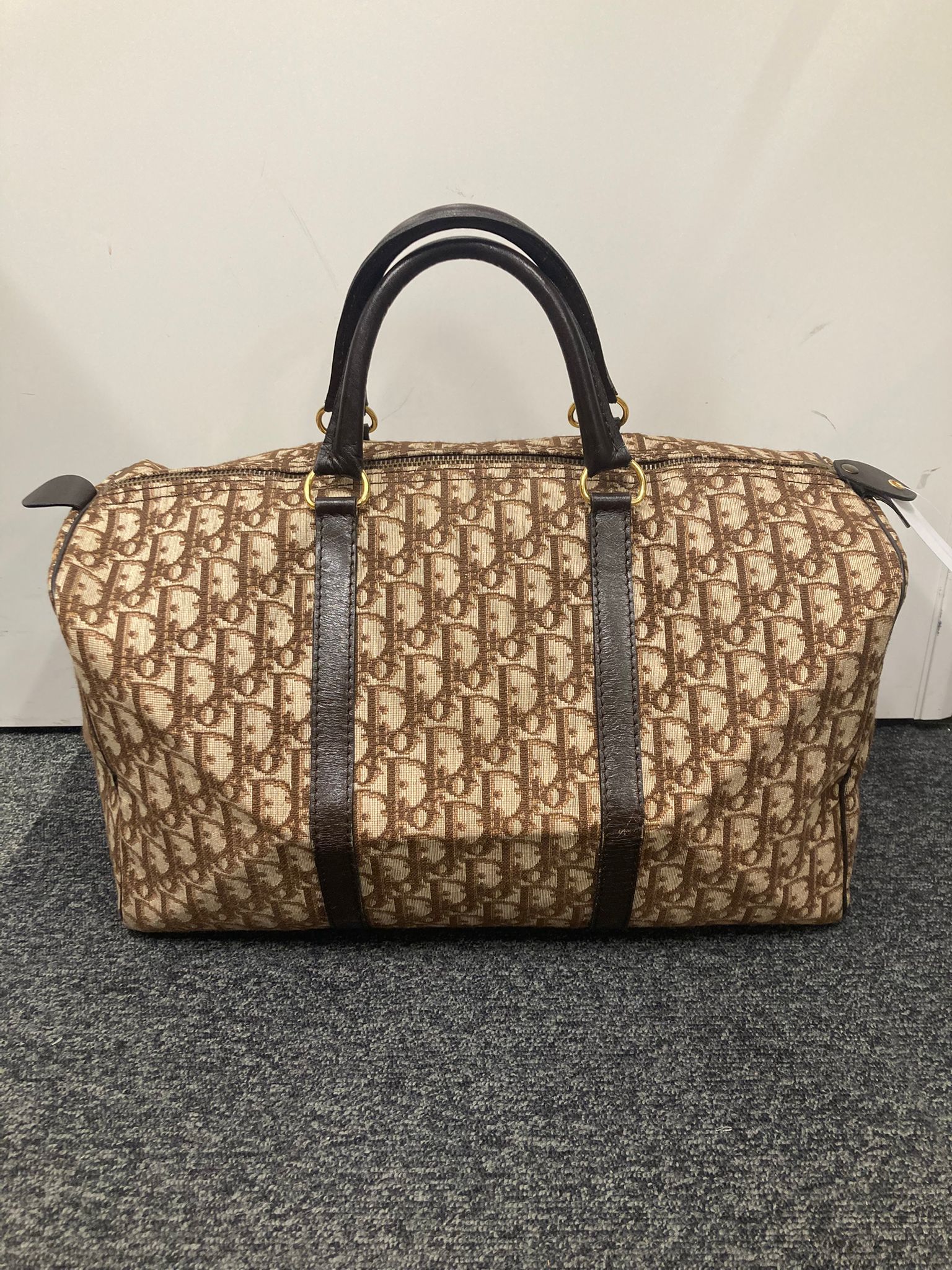 Bolso Dior Trotter Boston monograma Oblique beige/marrón – Talla 40