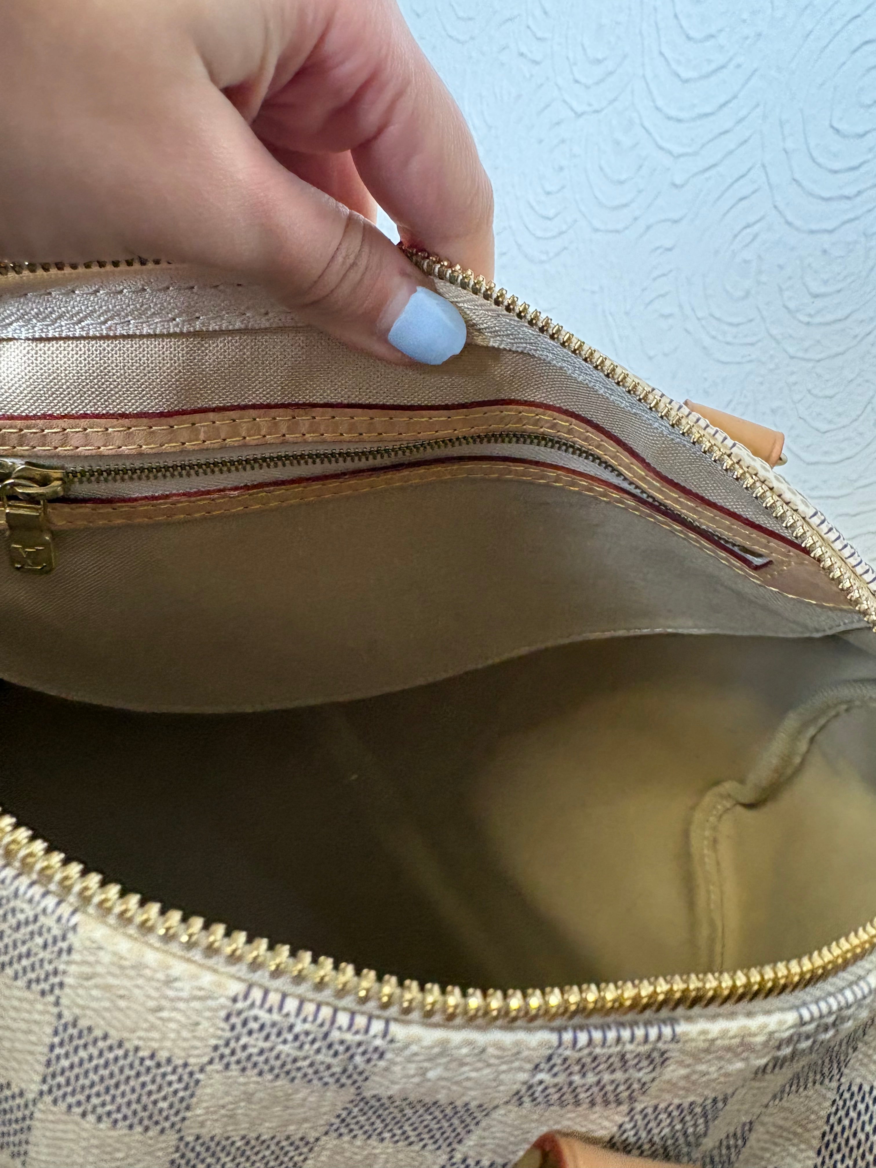 Louis Vuitton Speedy 30 Bandoulière Canvas Damier Azur y piel vachetta