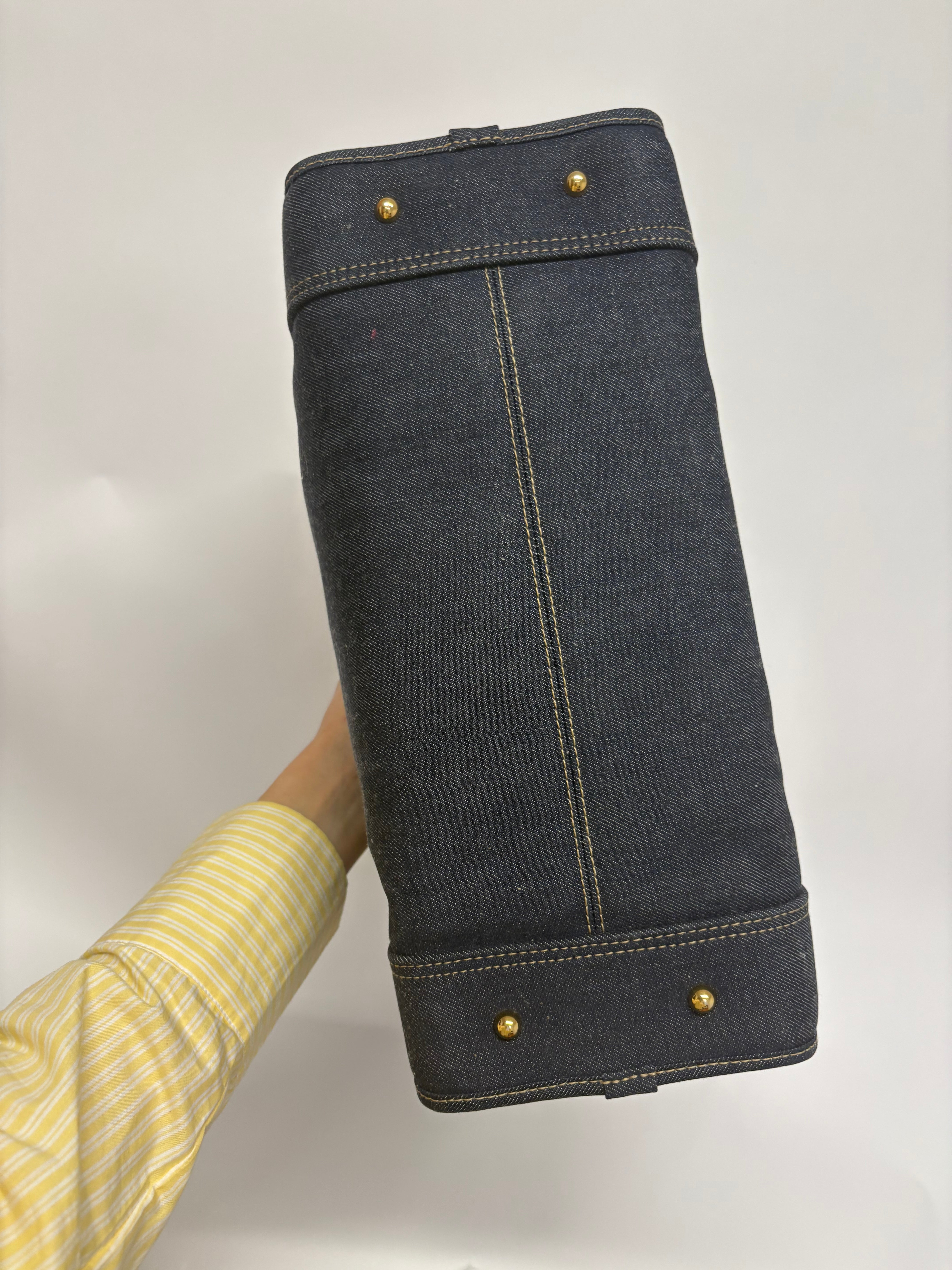 Loewe amazona 35 denim azul y rosa