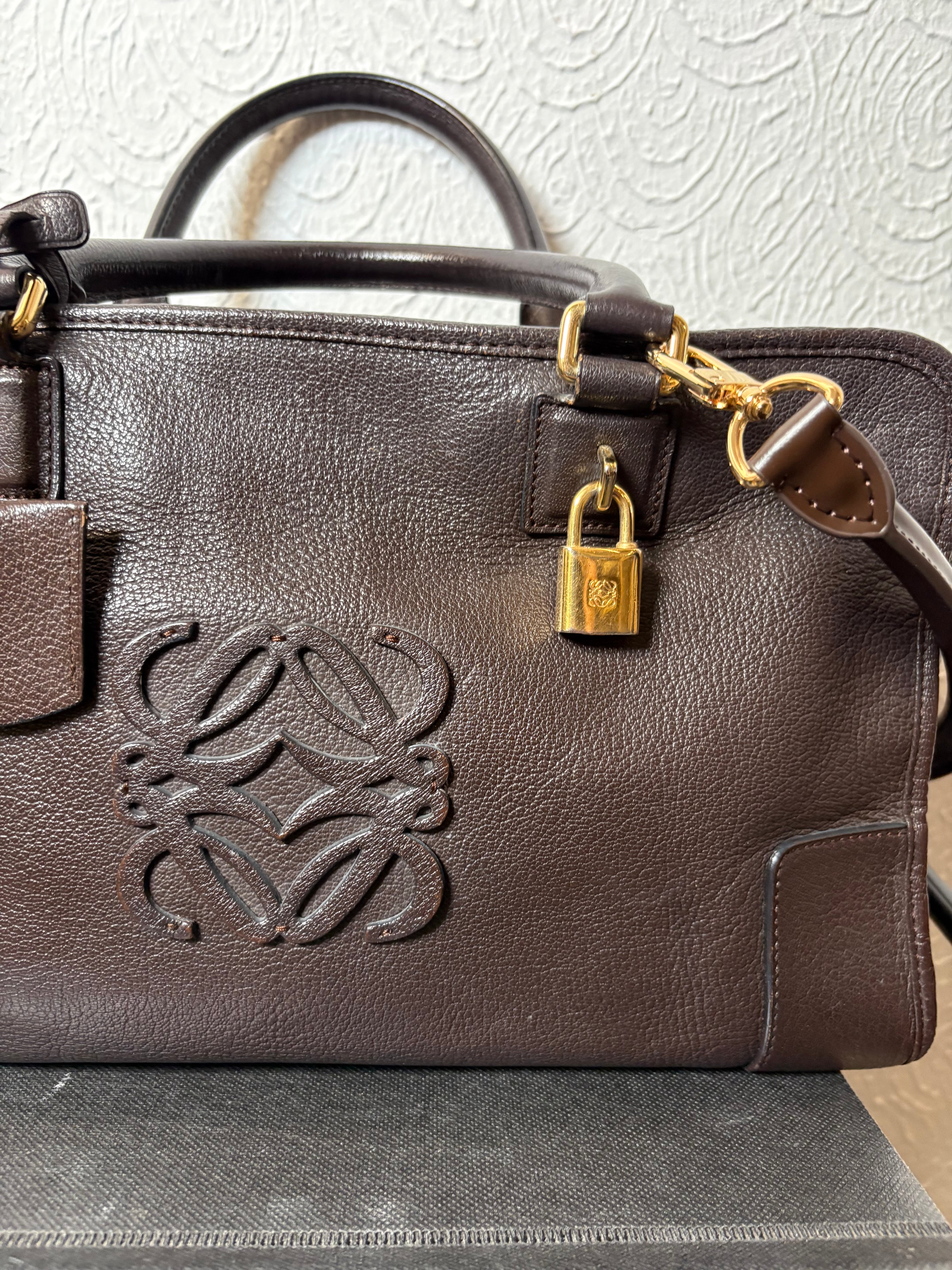 Loewe Amazona 35 Marrón chocolate con bandolera extra