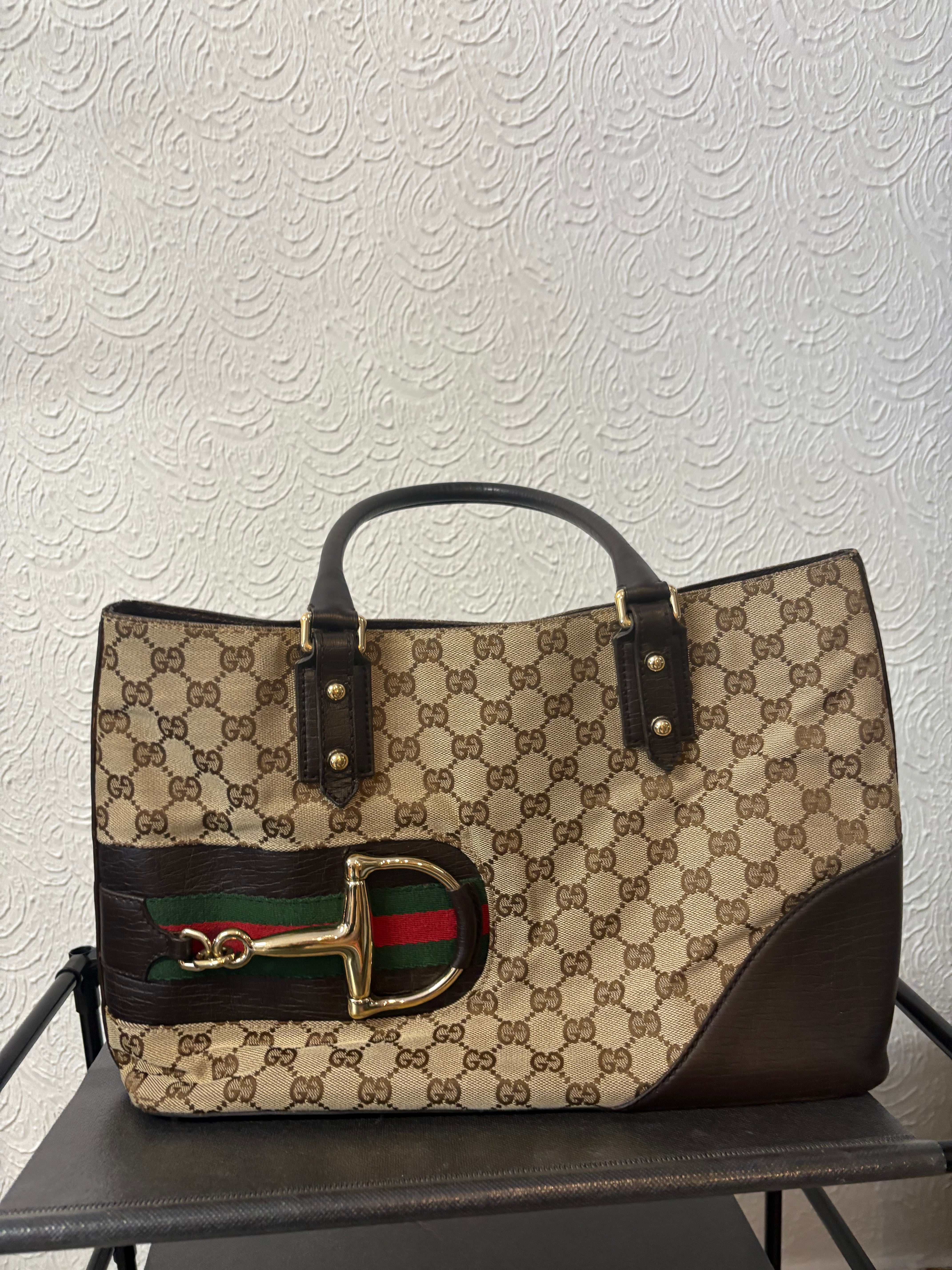 Gucci horsebit tote bag go canvas